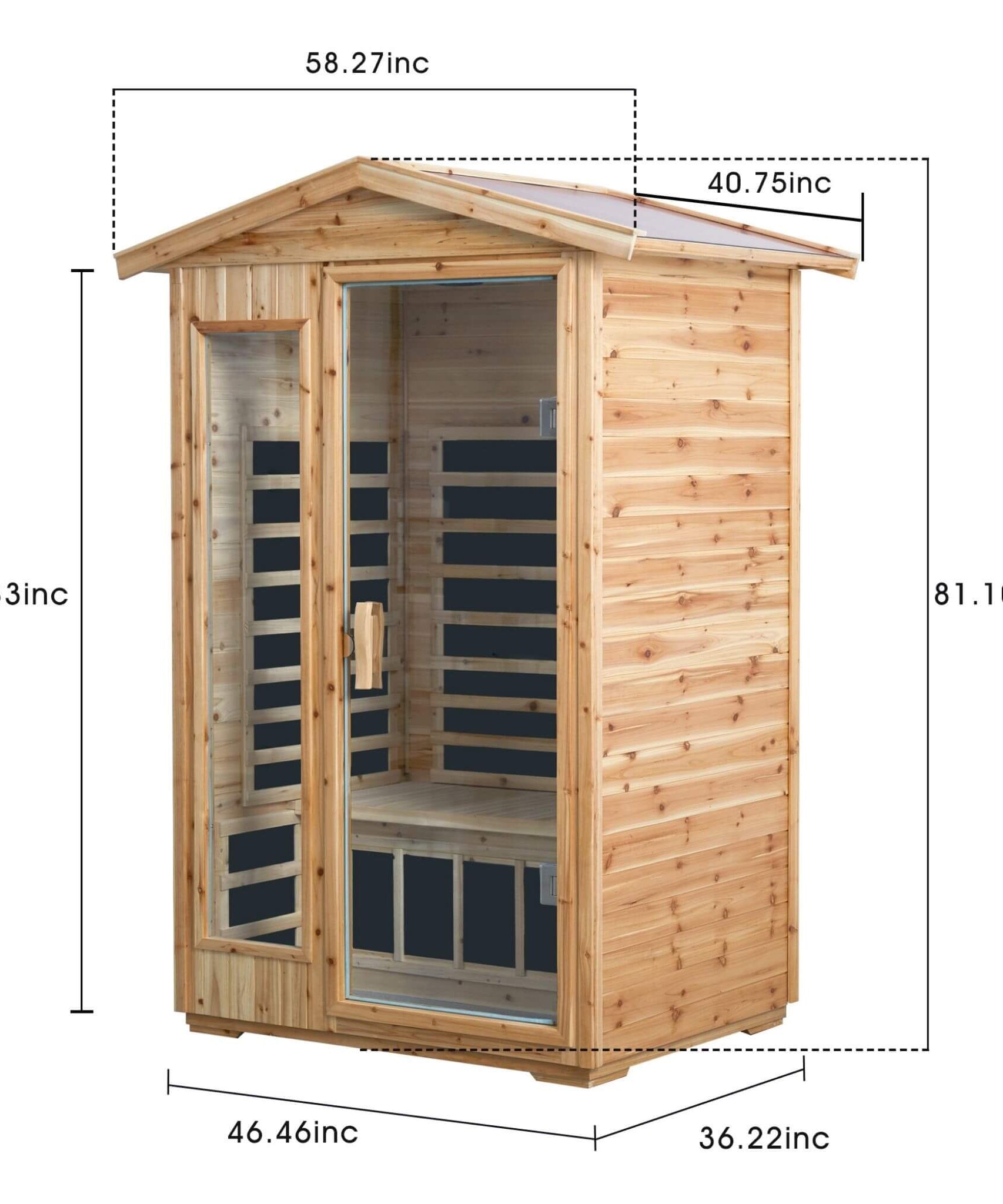 Thermora Vexa 2-Person Outdoor Infrared Sauna With Bluetooth Audio And LED Lighting (SAK28694)