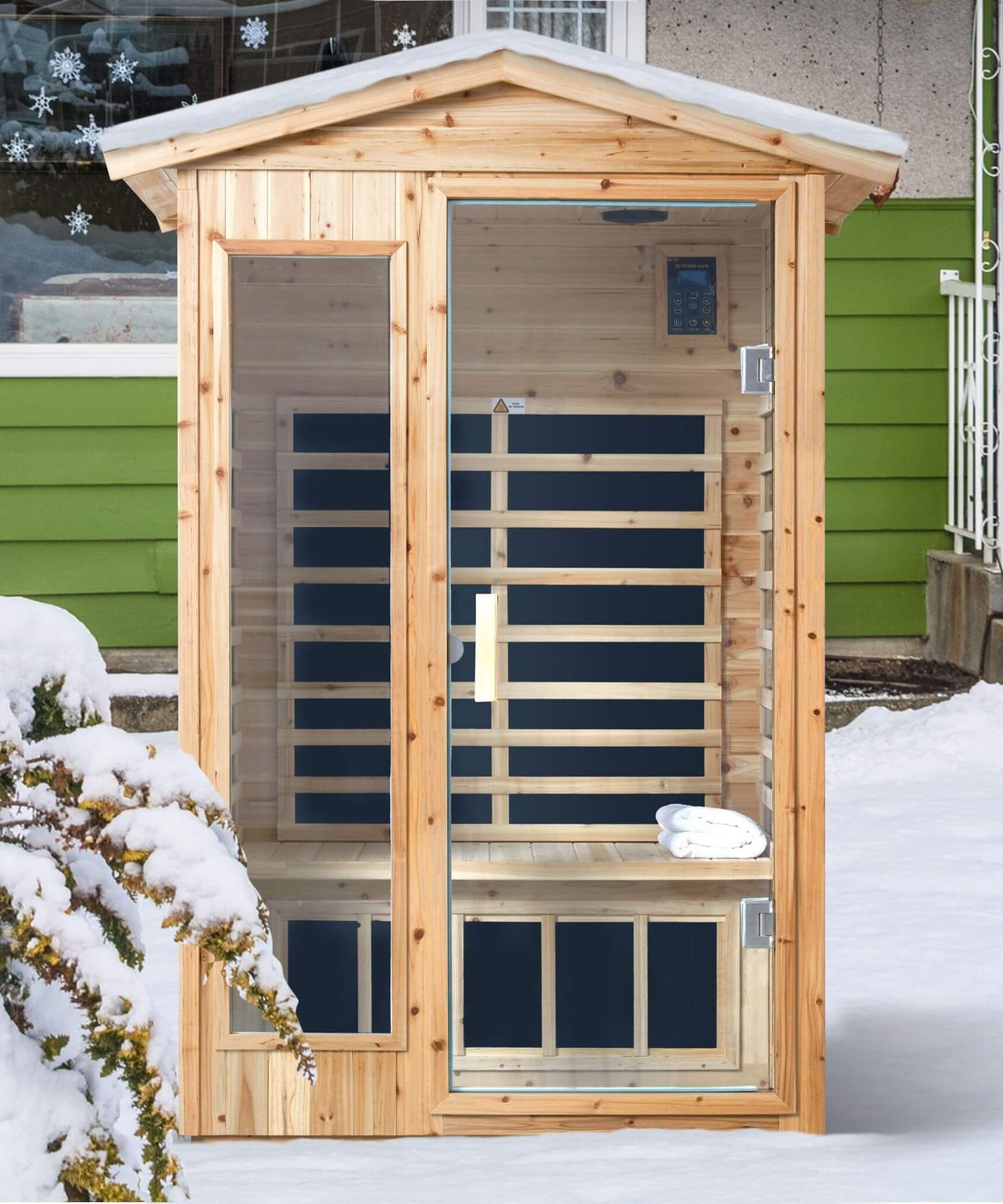 Thermora Vexa 2-Person Outdoor Infrared Sauna With Bluetooth Audio And LED Lighting (SAK28694)