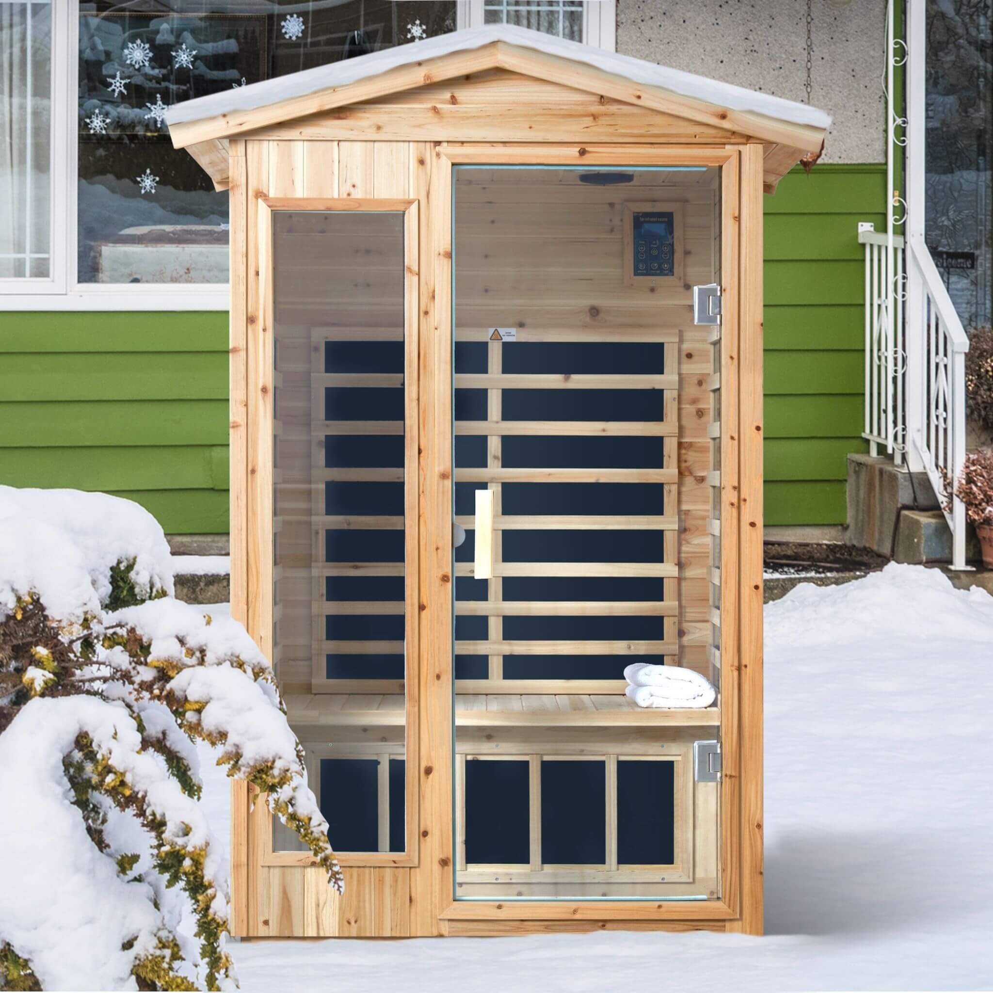 Thermora Vexa 2-Person Outdoor Infrared Sauna With Bluetooth Audio And LED Lighting (SAK28694)