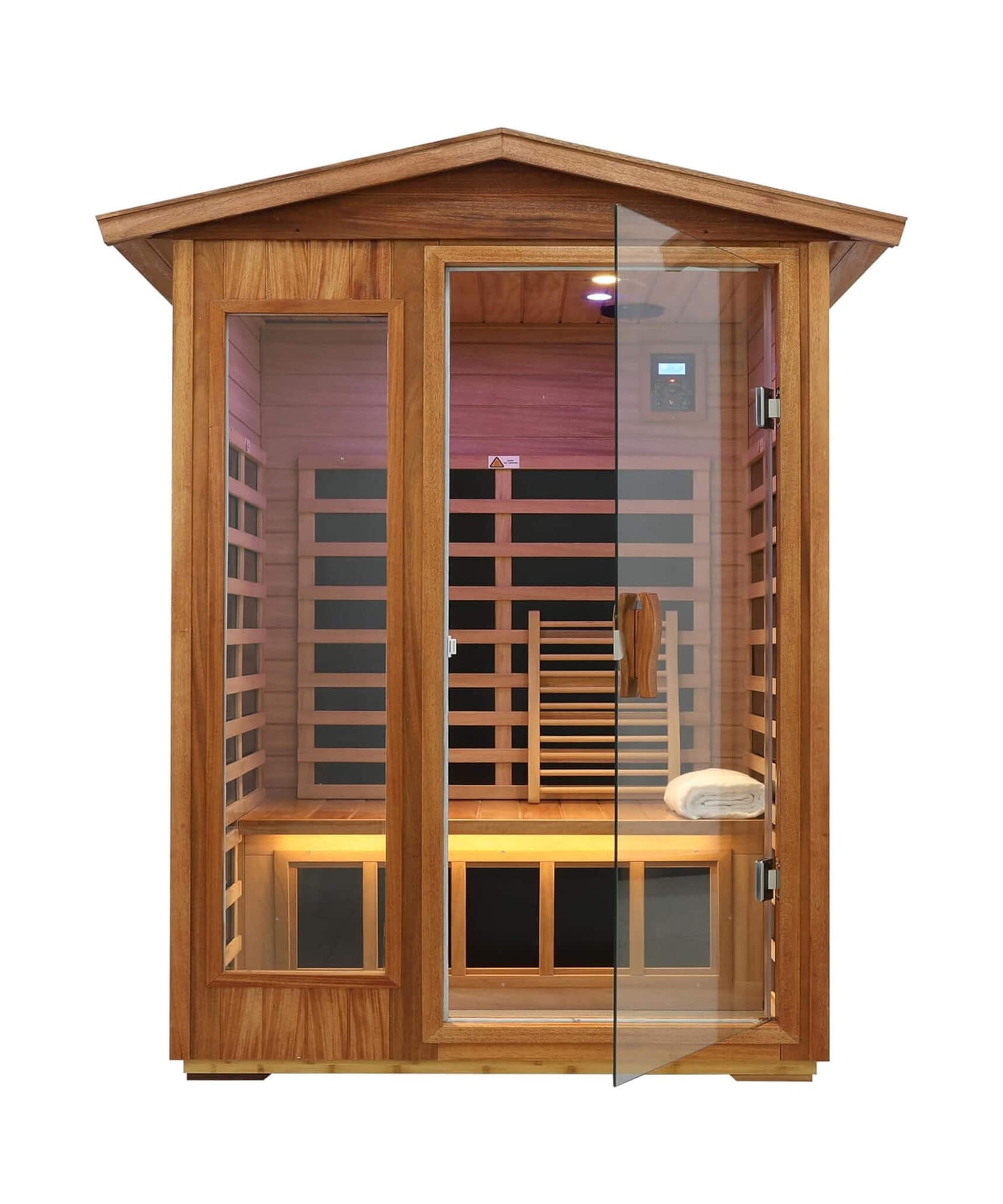 Thermora Ignis 2-Person Ultra-Low EMF Mahogany Outdoor Infrared Sauna With Bluetooth Speakers (SAK43021)