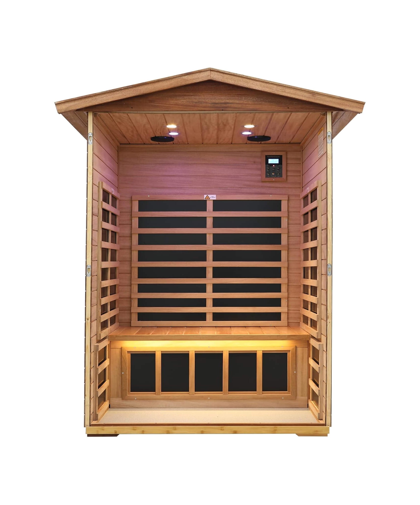 Thermora Ignis 2-Person Ultra-Low EMF Mahogany Outdoor Infrared Sauna With Bluetooth Speakers (SAK43021)