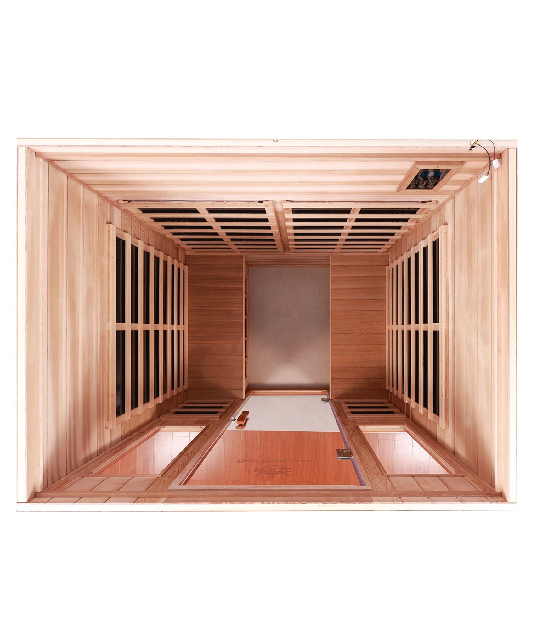 Thermora Kairo 4-Person Outdoor Infrared Hemlock Sauna With Tempered Glass Door (SAK82140)