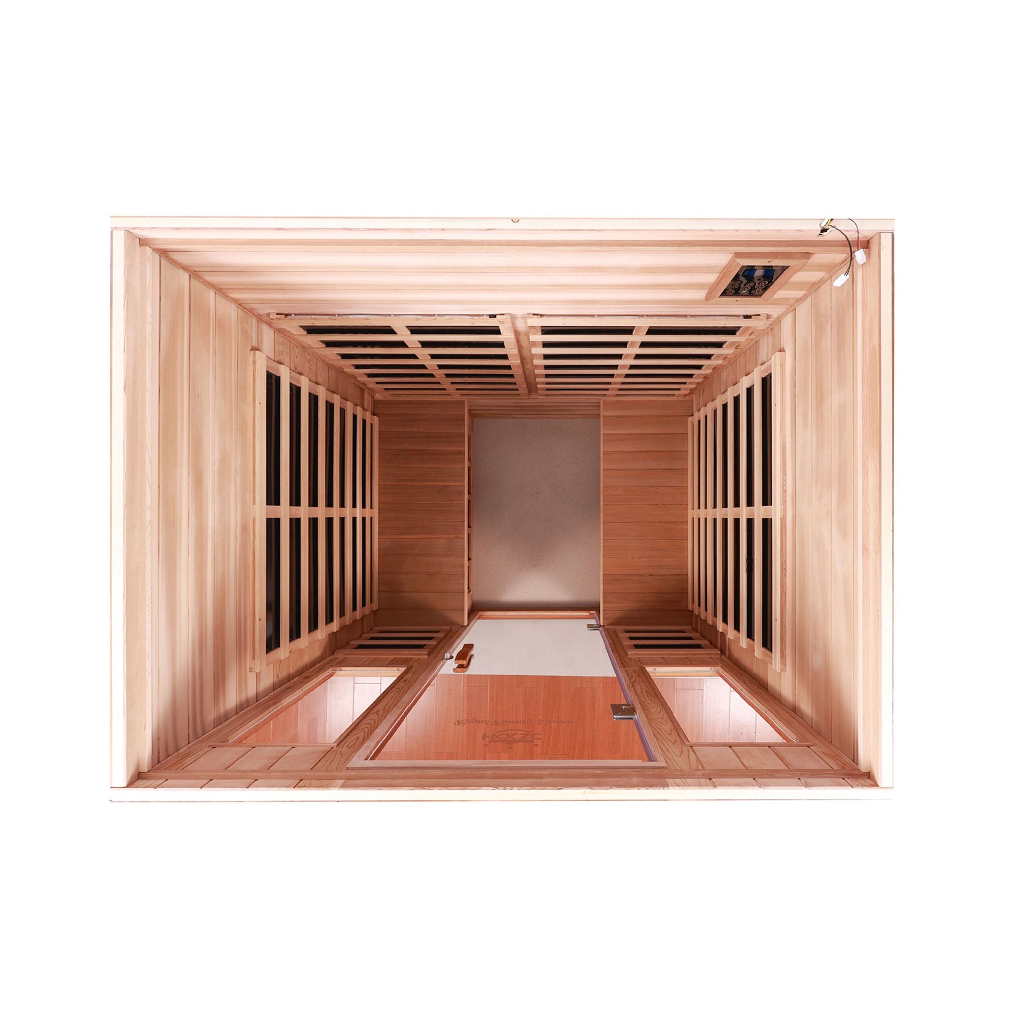 Thermora Kairo 4-Person Outdoor Infrared Hemlock Sauna With Tempered Glass Door (SAK82140)