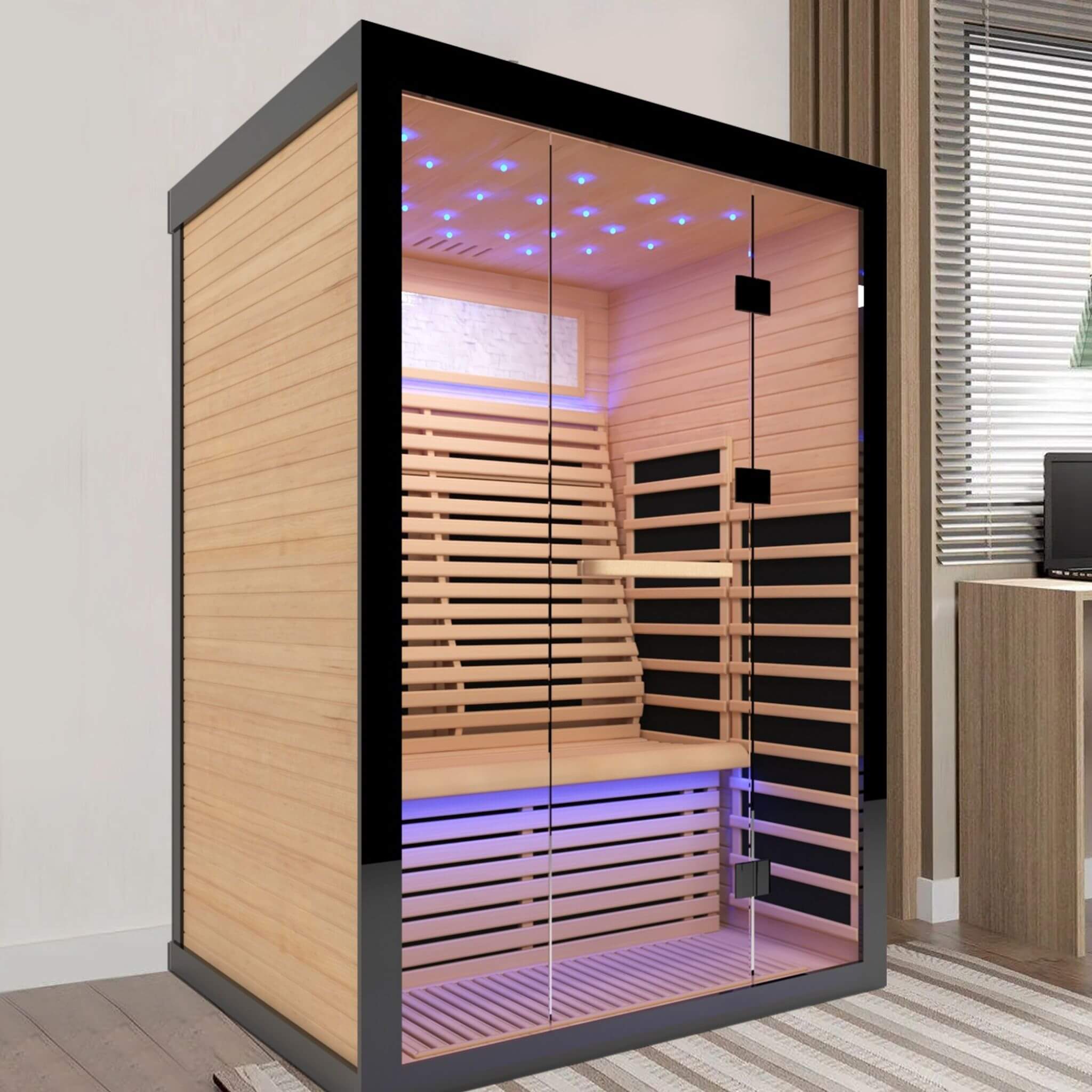 Thermora Vapor Luxury 2-Person Canadian Hemlock Wood Far Infrared Home Sauna (SAK56874)