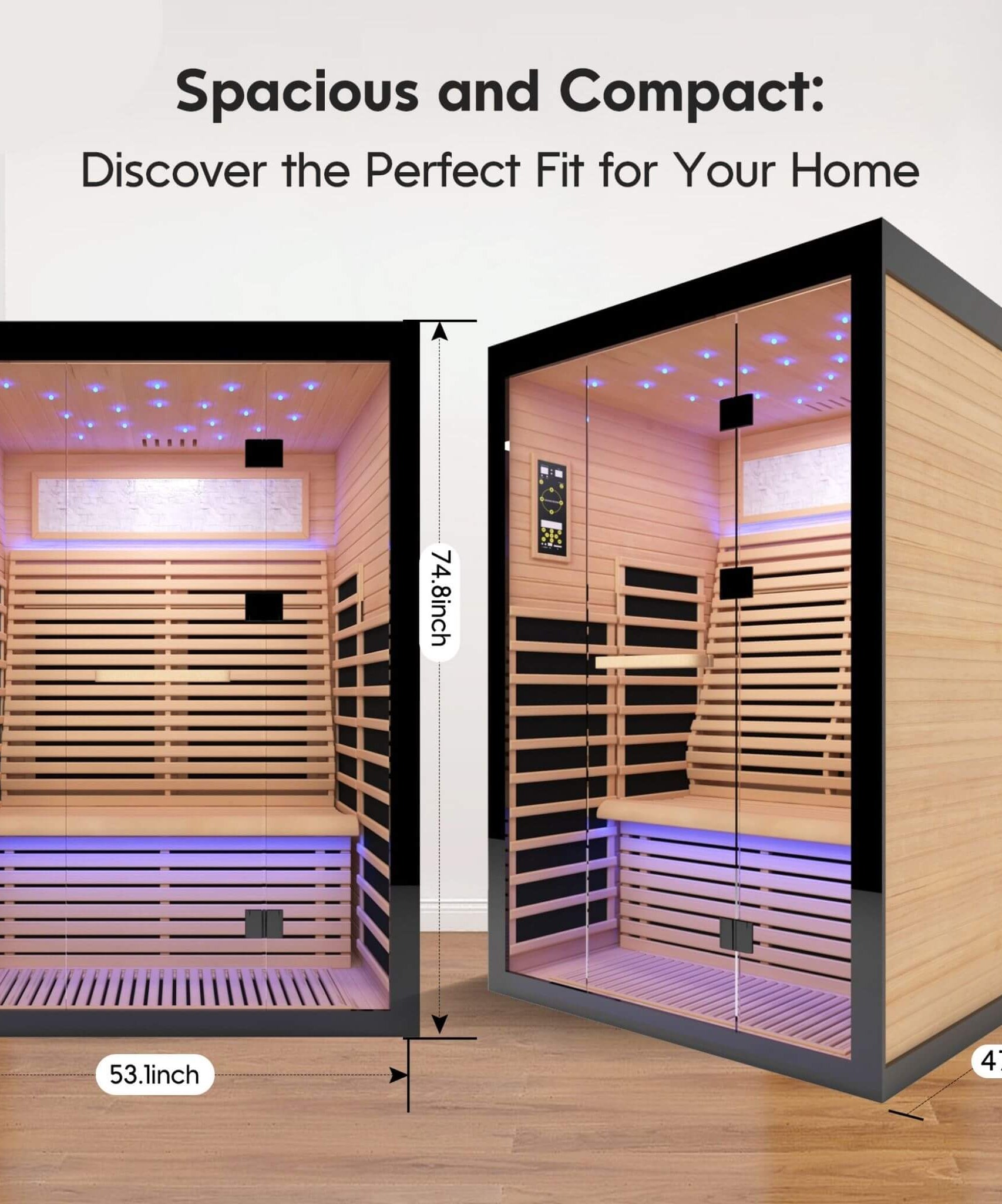 Thermora Vapor Luxury 2-Person Canadian Hemlock Wood Far Infrared Home Sauna (SAK56874)