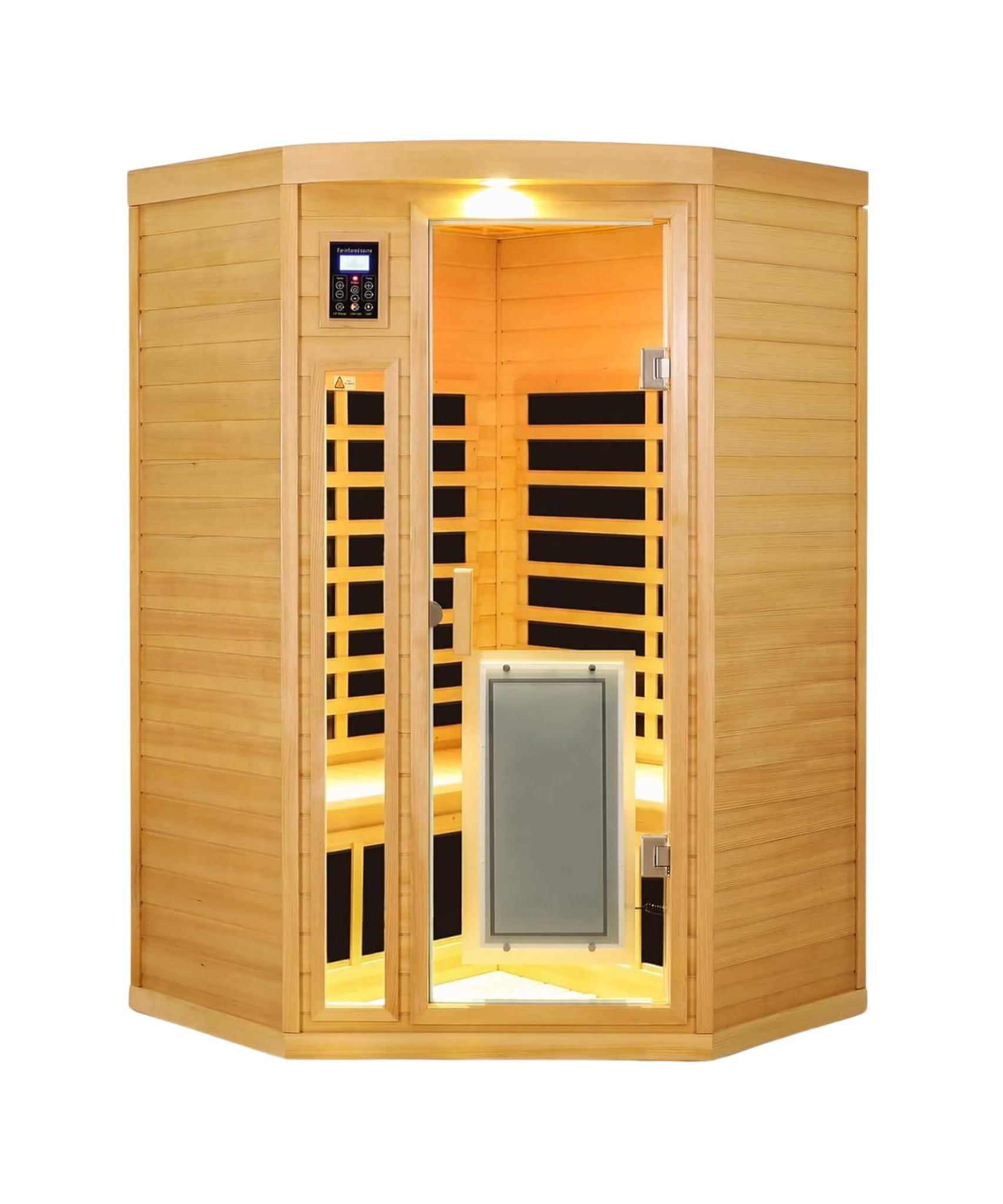 Thermora Laurent Premium 2-Person 1600W Corner Space Infrared Wooden Sauna Room With Bluetooth Speakers (SAK81524)