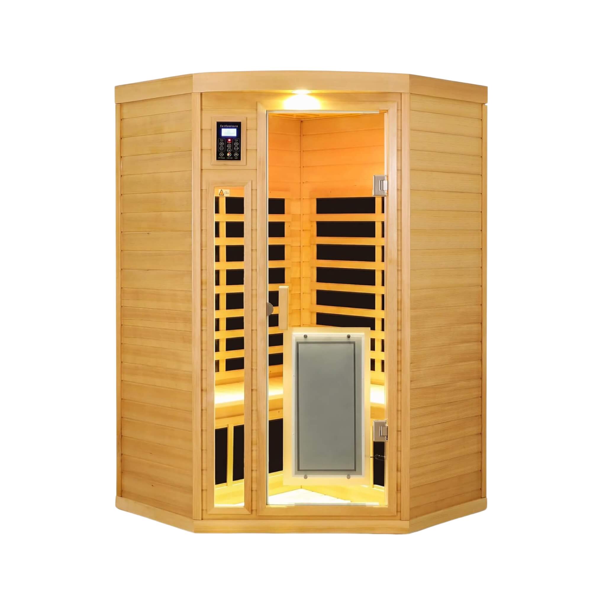 Thermora Laurent Premium 2-Person 1600W Corner Space Infrared Wooden Sauna Room With Bluetooth Speakers (SAK81524)