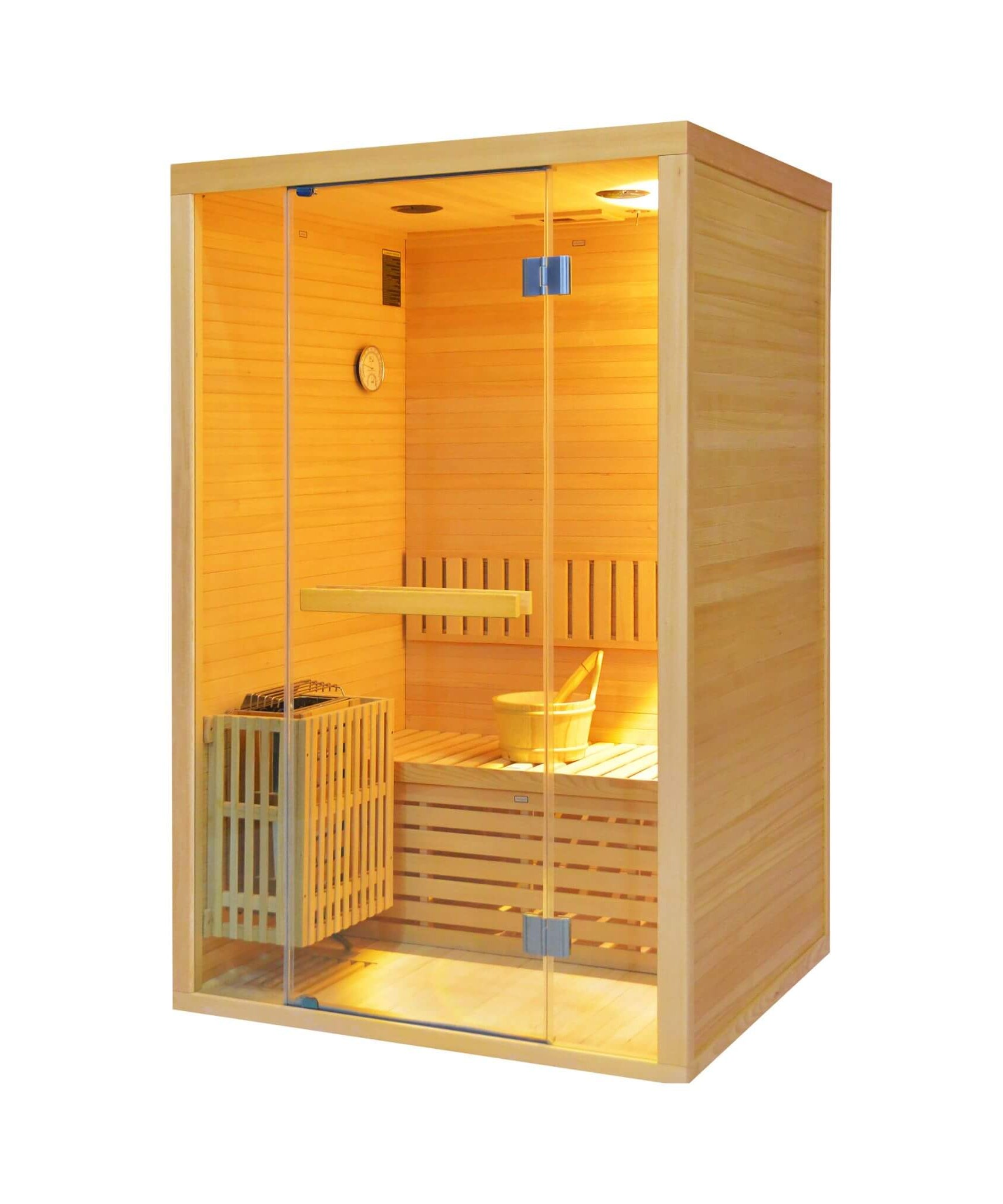 Thermora Alpine Premium 2-Person 3KW Hemlock Wood Sauna With LED Wall Light (SAK28471)