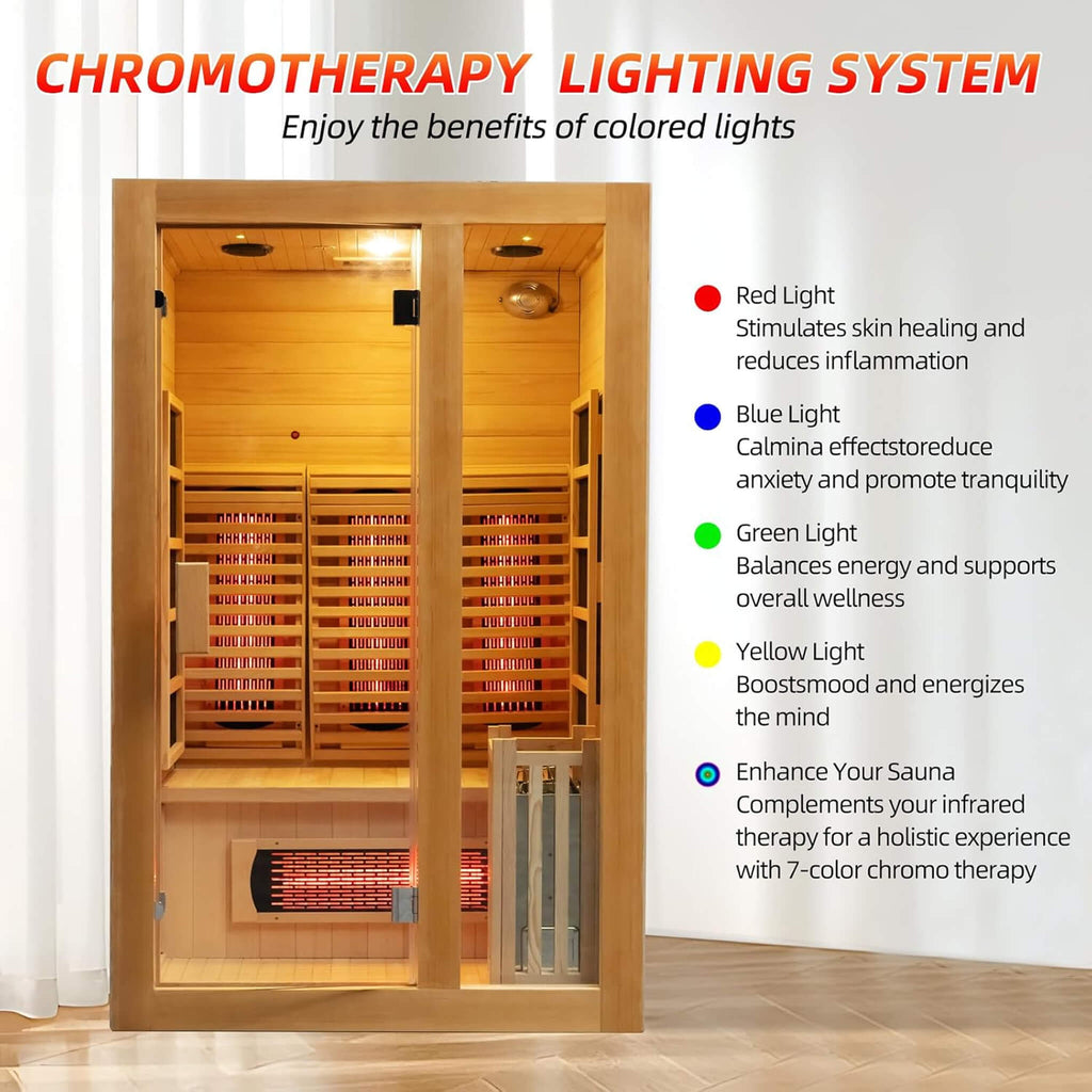 Rövia Luma 2-Person Indoor Hybrid Sauna Room With Infrared And 3.5KW Steam Heater [Made-To-Order] (SAK83750)