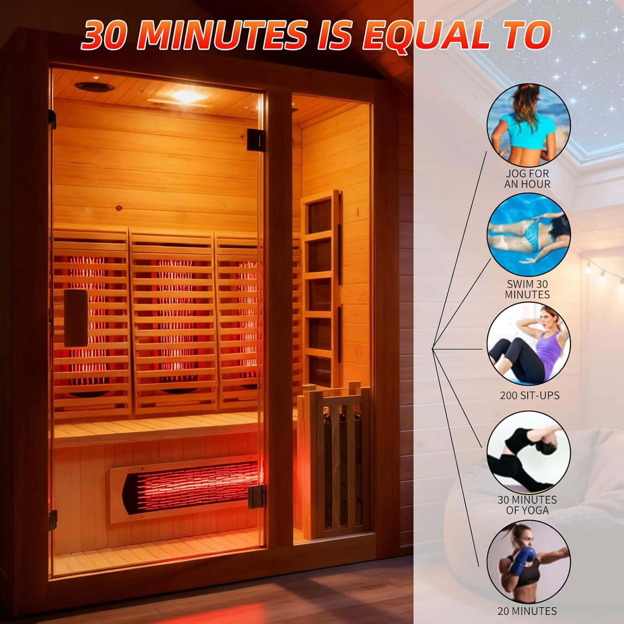 Rövia Luma 2-Person Indoor Hybrid Sauna Room With Infrared And 3.5KW Steam Heater [Made-To-Order] (SAK83750)