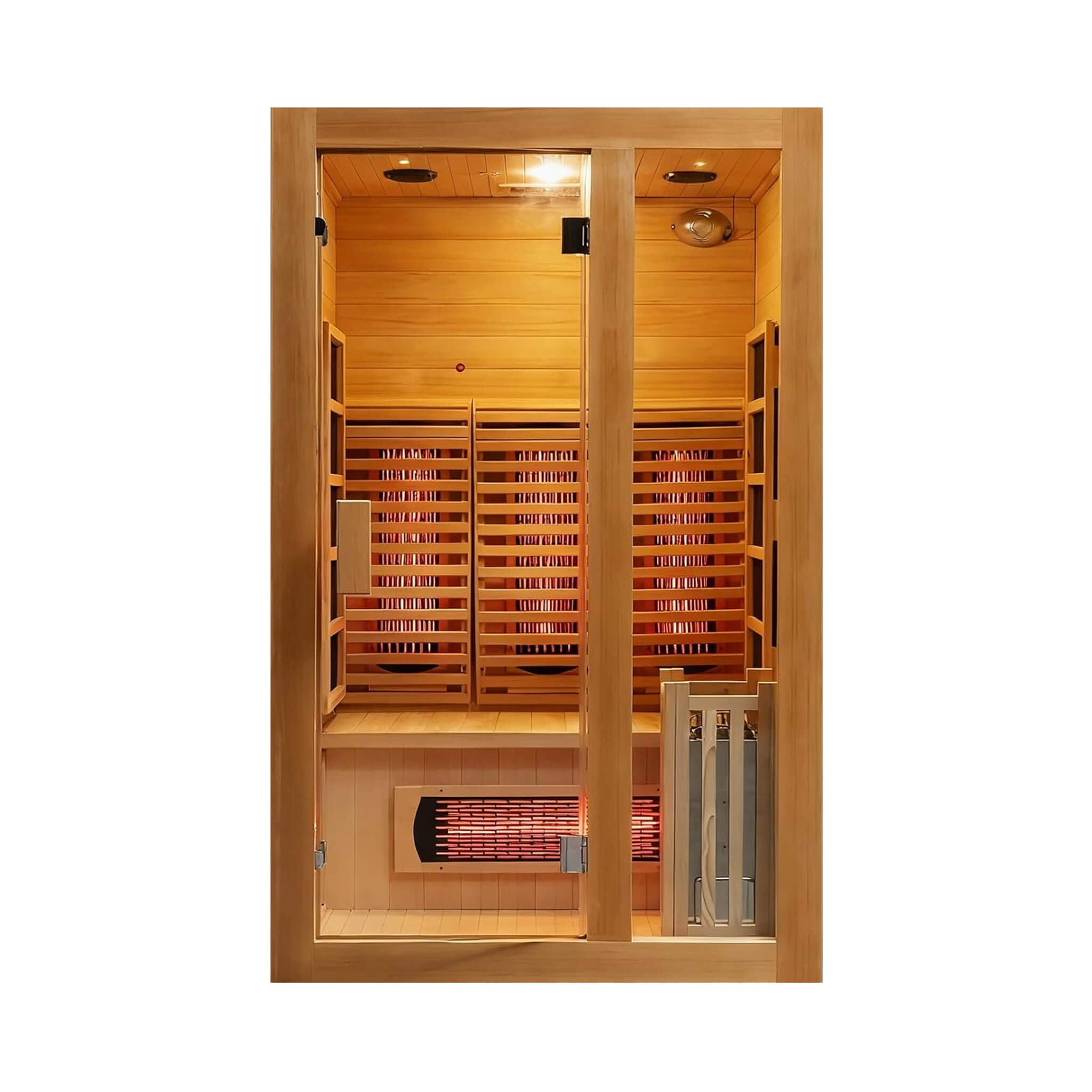 Rövia Luma 2-Person Indoor Hybrid Sauna Room With Infrared And 3.5KW Steam Heater [Made-To-Order] (SAK83750)