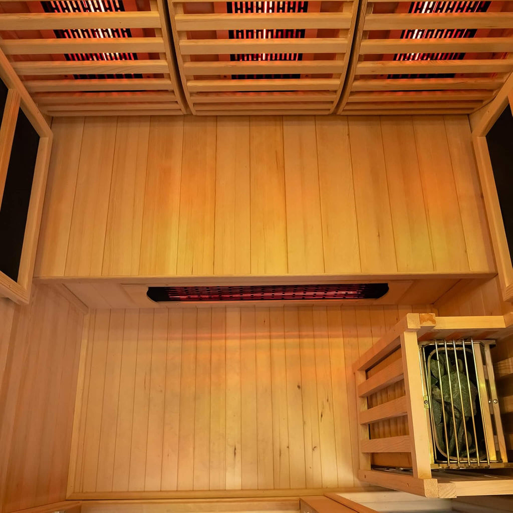 Rövia Luma 2-Person Indoor Hybrid Sauna Room With Infrared And 3.5KW Steam Heater [Made-To-Order] (SAK83750)