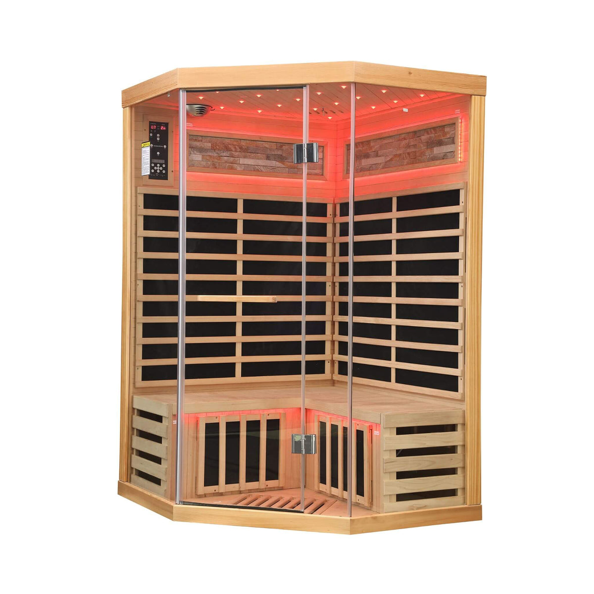 Ember Premium Canadian Hemlock 2-Person Indoor Infrared Sauna Room With Glass Front (SAK21495)