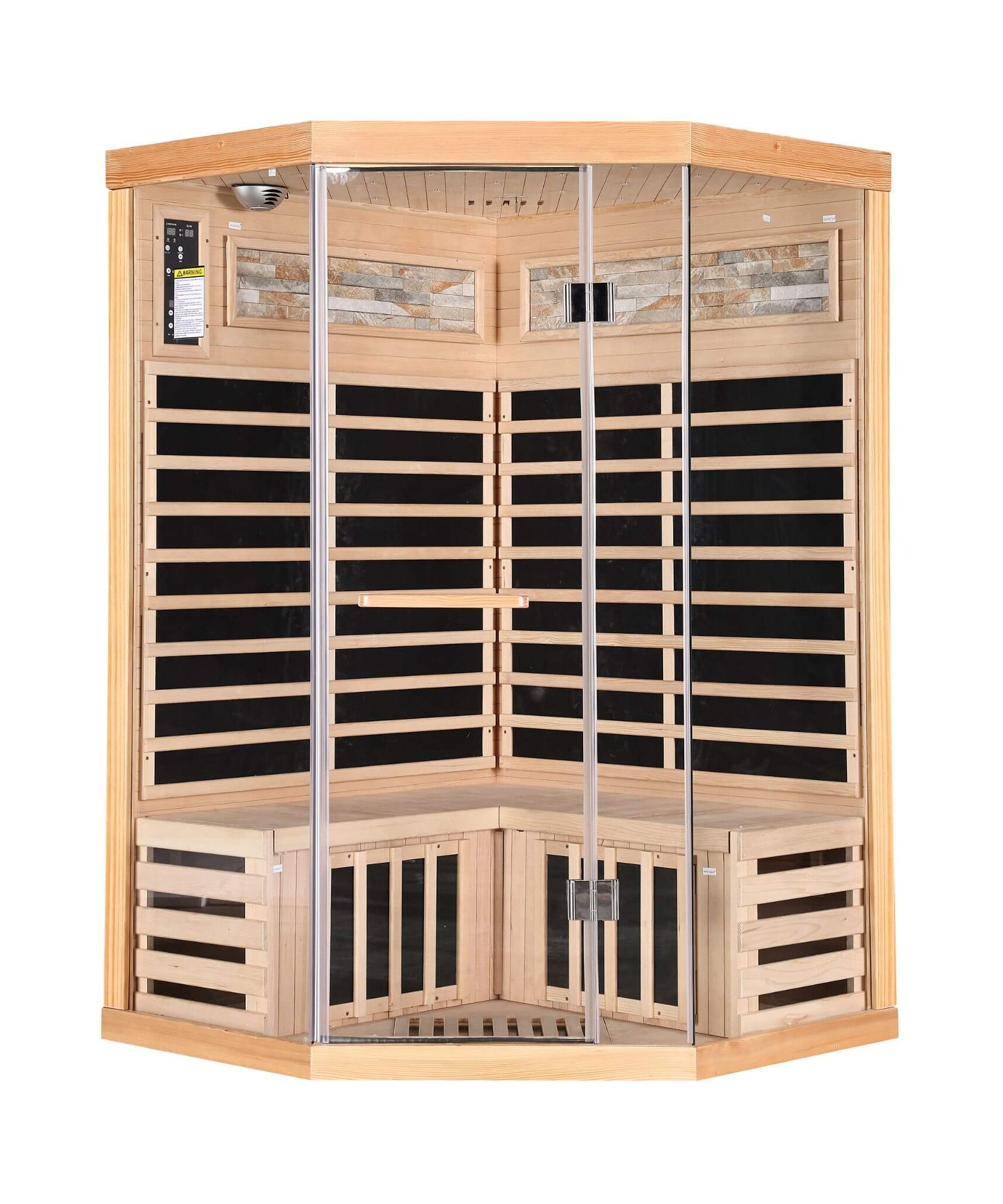 Ember Premium Canadian Hemlock 2-Person Indoor Infrared Sauna Room With Glass Front (SAK21495)