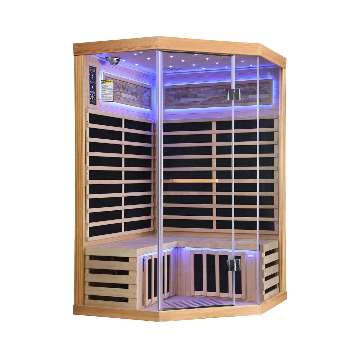 Ember Premium Canadian Hemlock 2-Person Indoor Infrared Sauna Room With Glass Front (SAK21495)