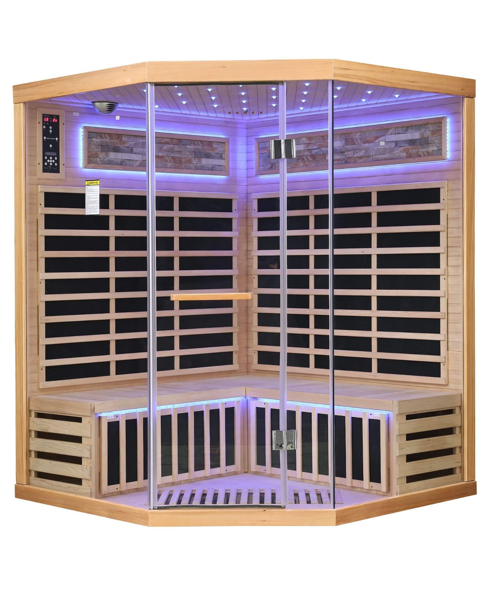 Aura Premium Canadian Hemlock Pentagonal Indoor Infrared Sauna Room With Glass Front (SAK98673)