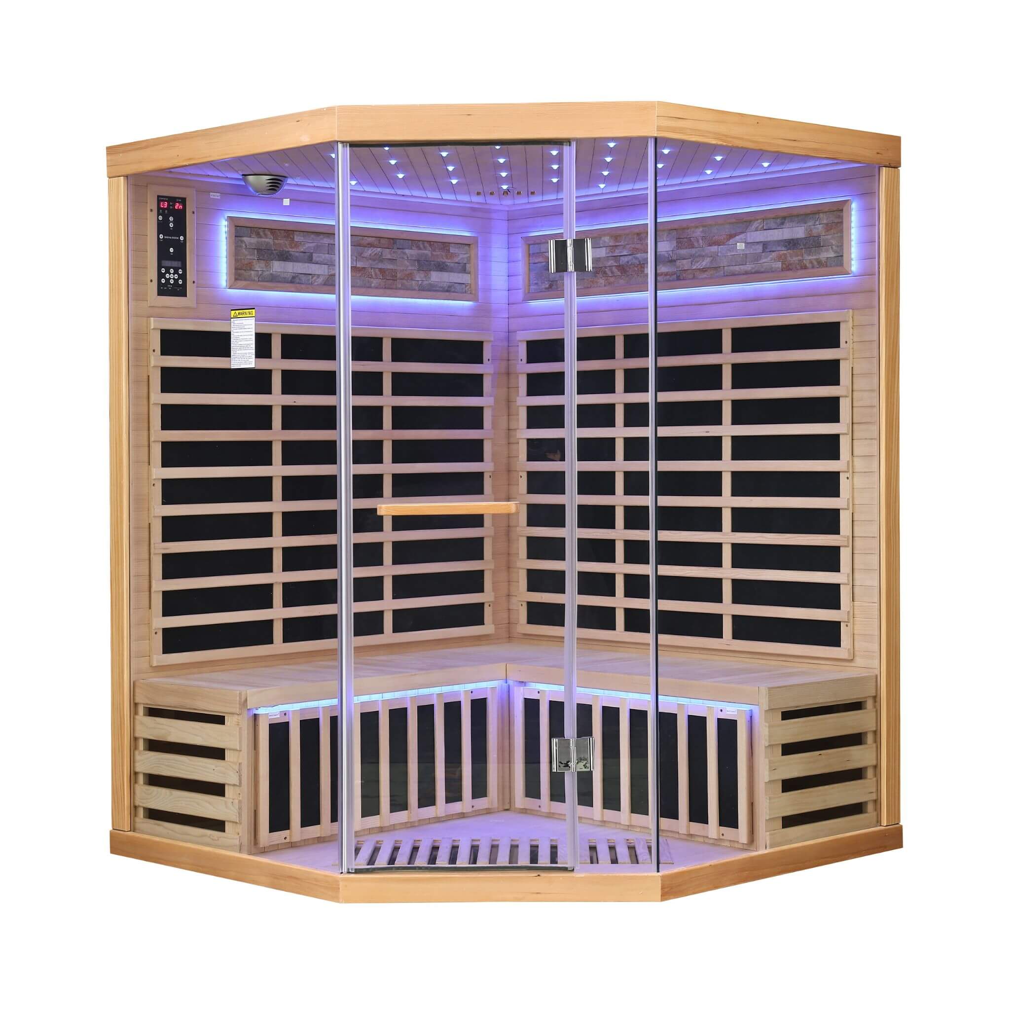 Aura Premium Canadian Hemlock Pentagonal Indoor Infrared Sauna Room With Glass Front (SAK98673)