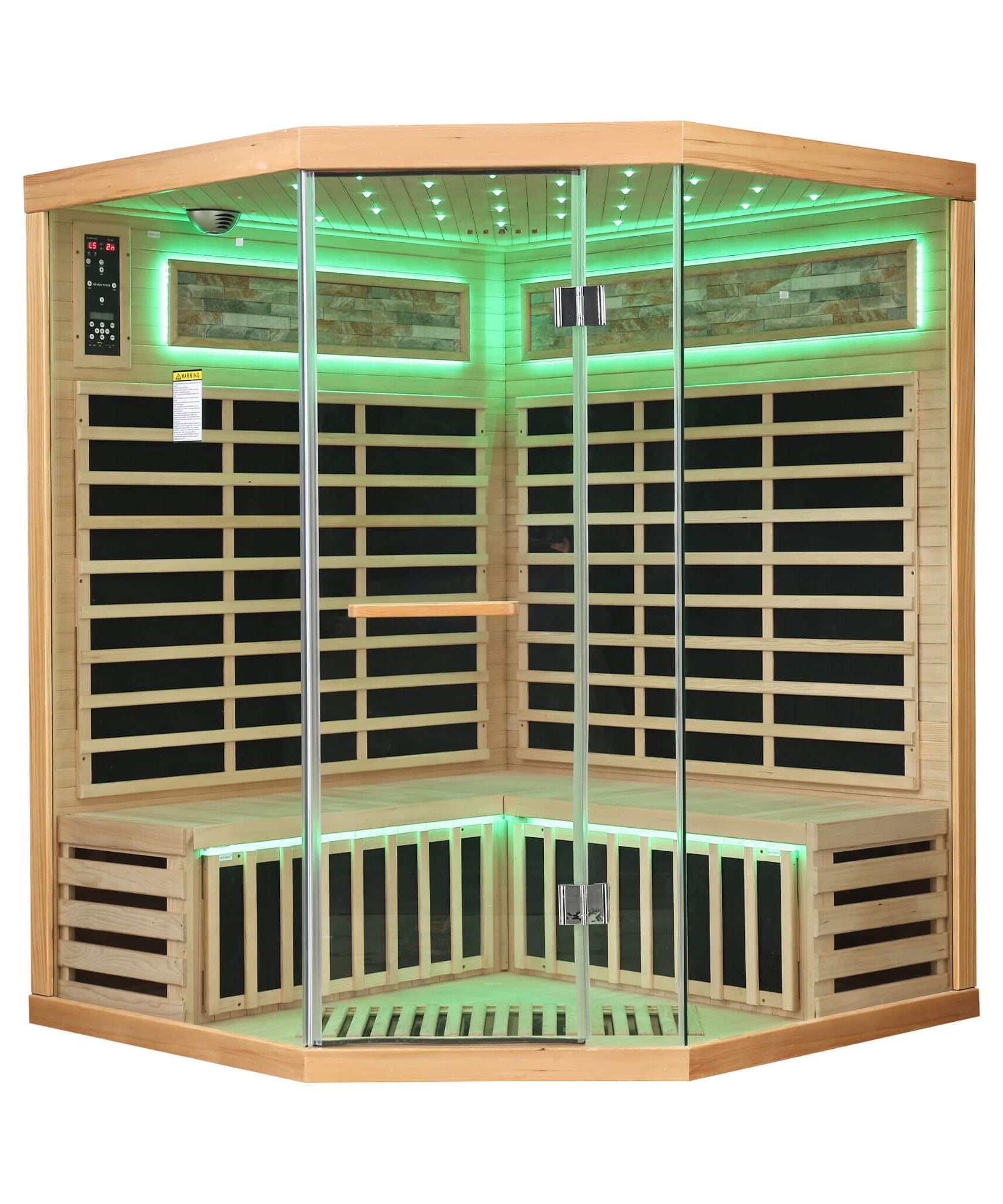 Aura Premium Canadian Hemlock Pentagonal Indoor Infrared Sauna Room With Glass Front (SAK98673)