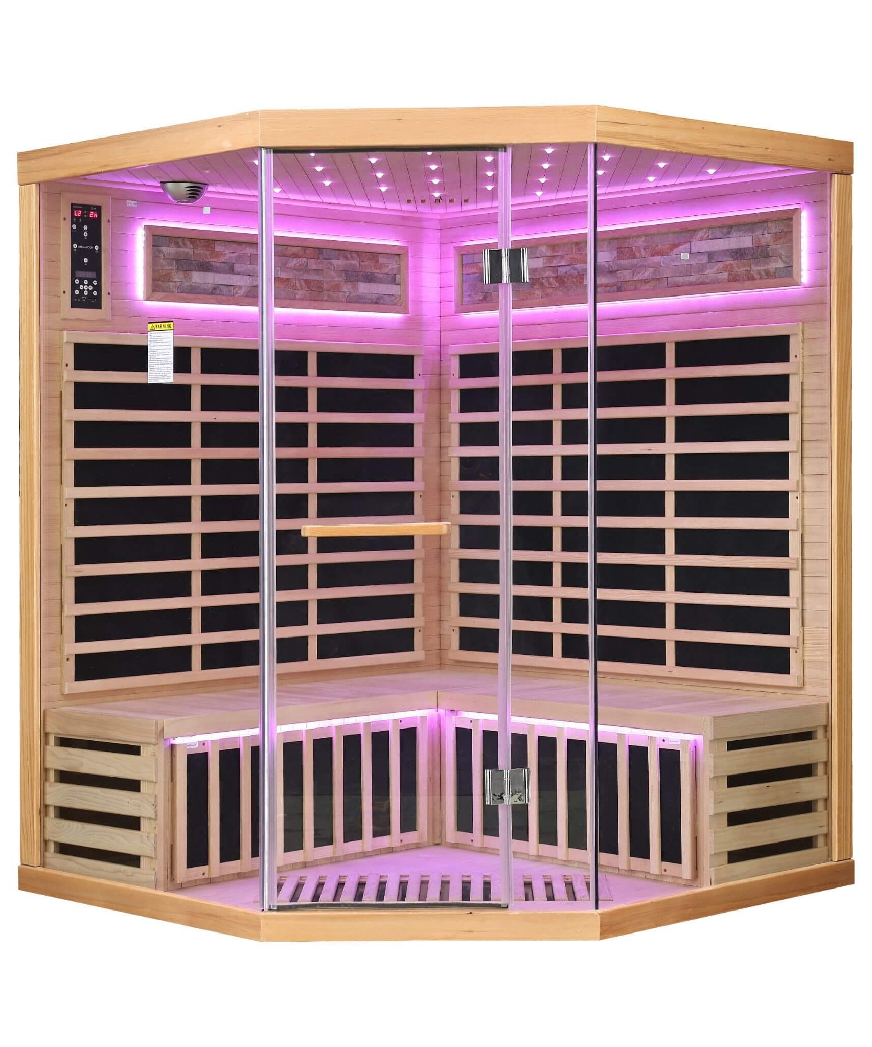 Aura Premium Canadian Hemlock Pentagonal Indoor Infrared Sauna Room With Glass Front (SAK98673)