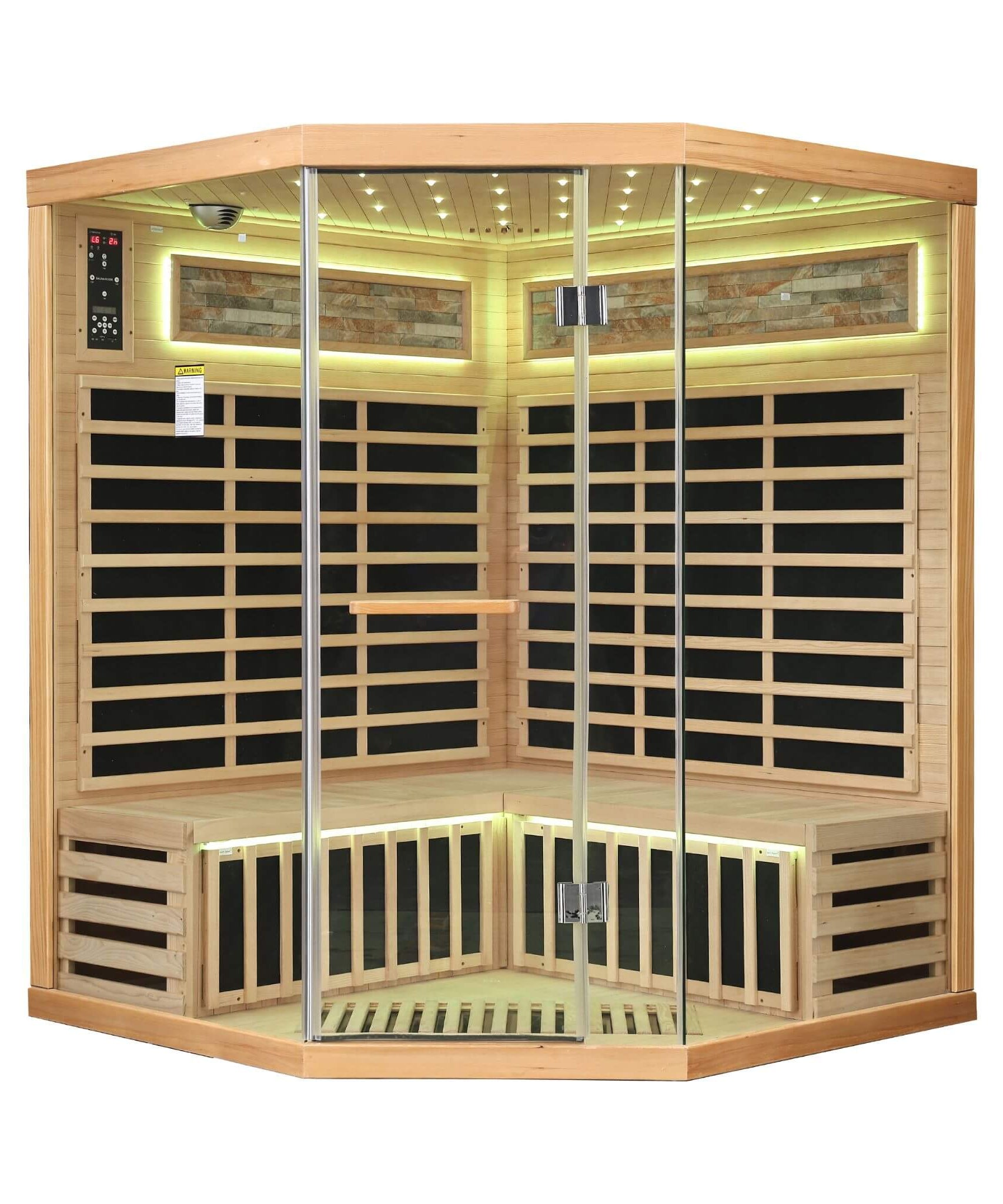 Aura Premium Canadian Hemlock Pentagonal Indoor Infrared Sauna Room With Glass Front (SAK98673)