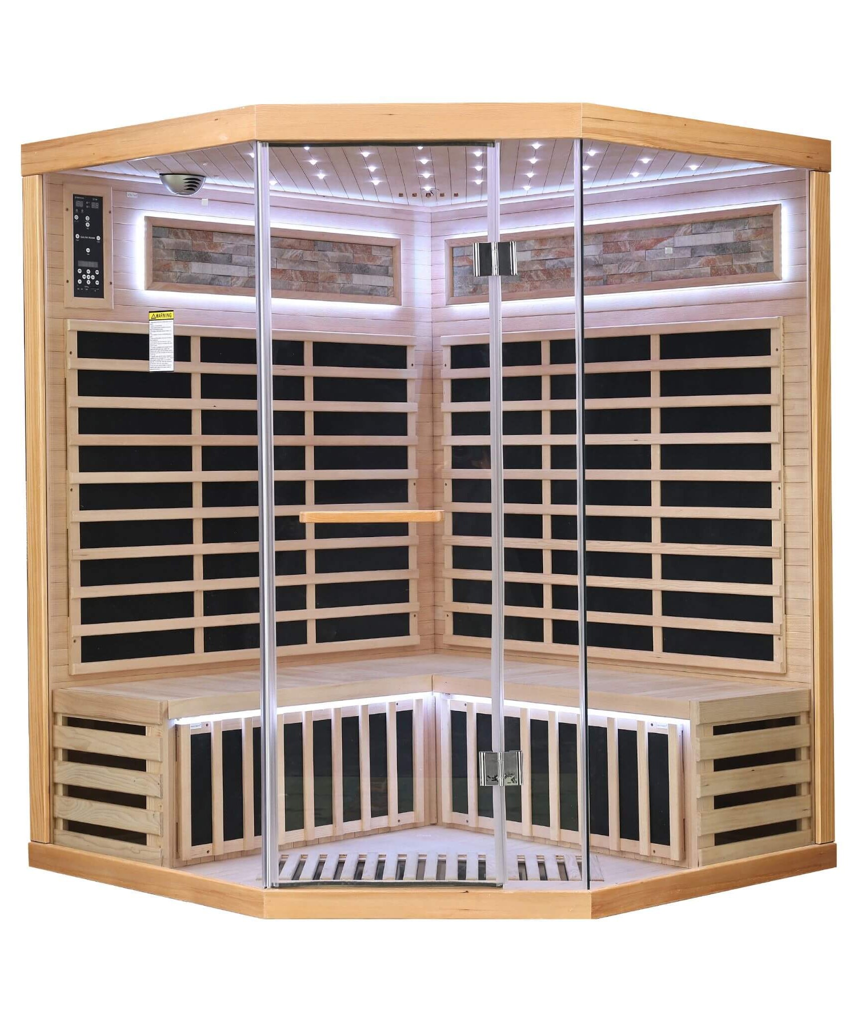 Aura Premium Canadian Hemlock Pentagonal Indoor Infrared Sauna Room With Glass Front (SAK98673)