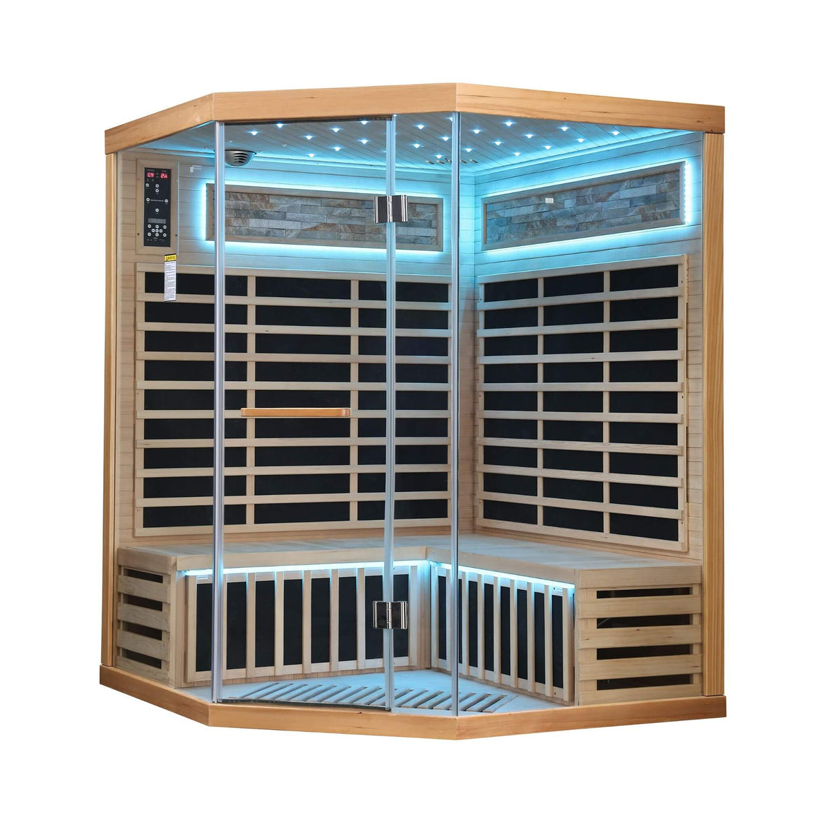 Aura Premium Canadian Hemlock Pentagonal Indoor Infrared Sauna Room With Glass Front (SAK98673)