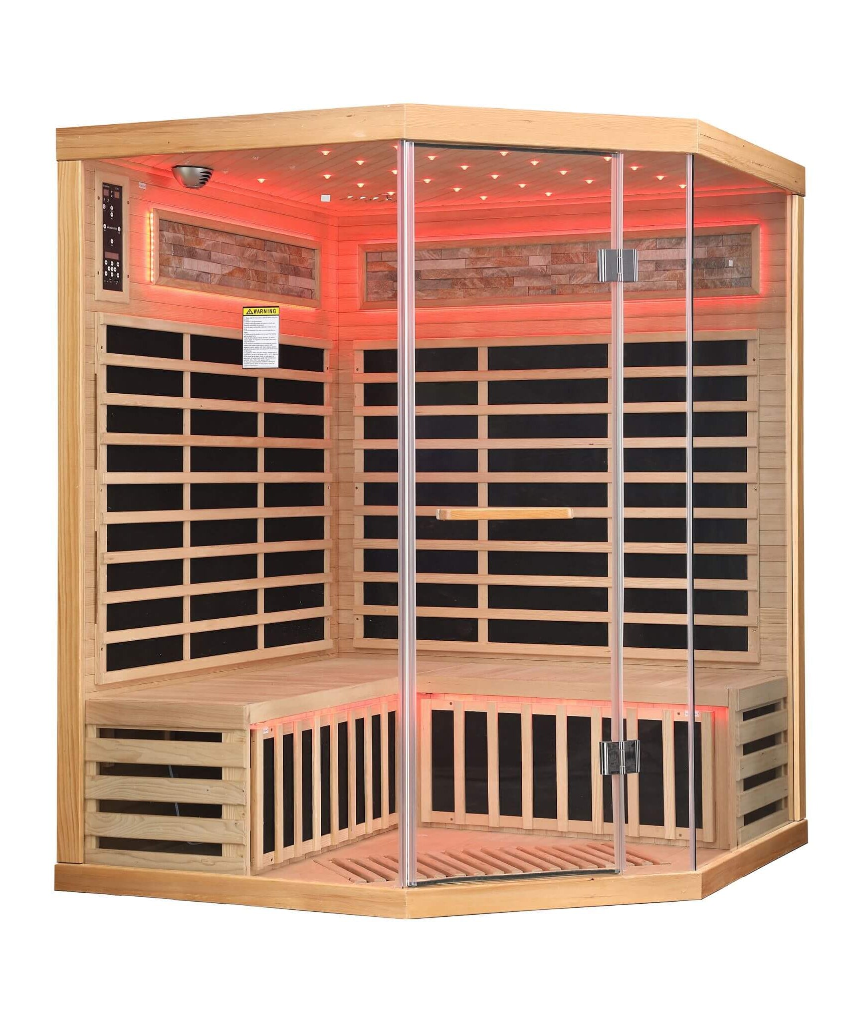Aura Premium Canadian Hemlock Pentagonal Indoor Infrared Sauna Room With Glass Front (SAK98673)