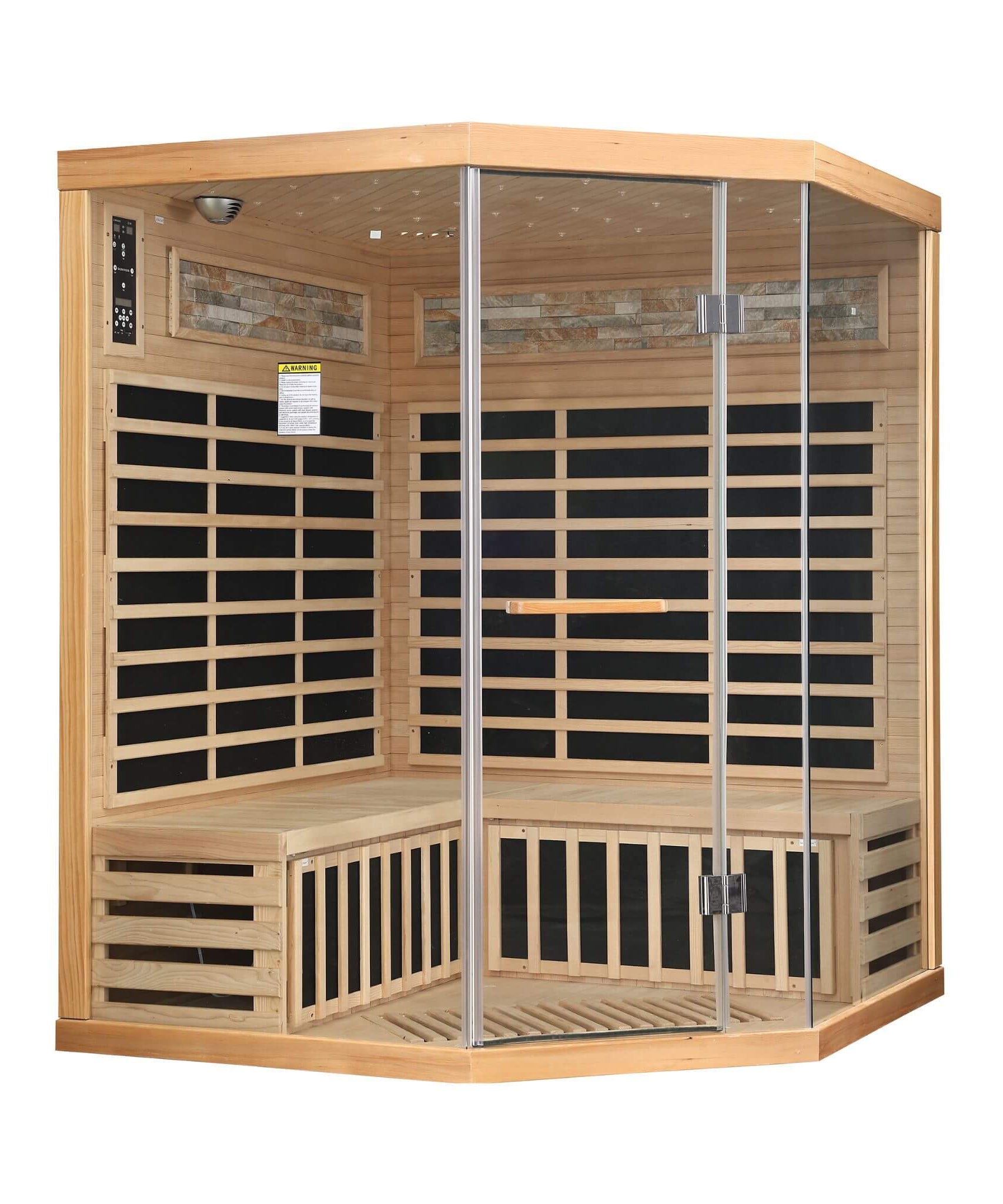 Aura Premium Canadian Hemlock Pentagonal Indoor Infrared Sauna Room With Glass Front (SAK98673)