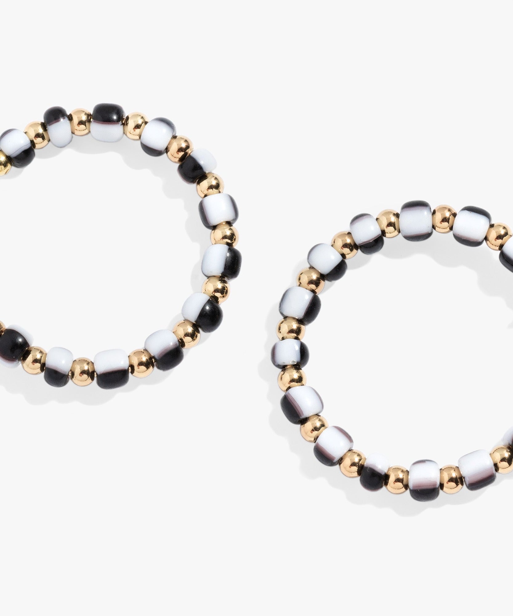 Toile Beaded Hoop Earrings
