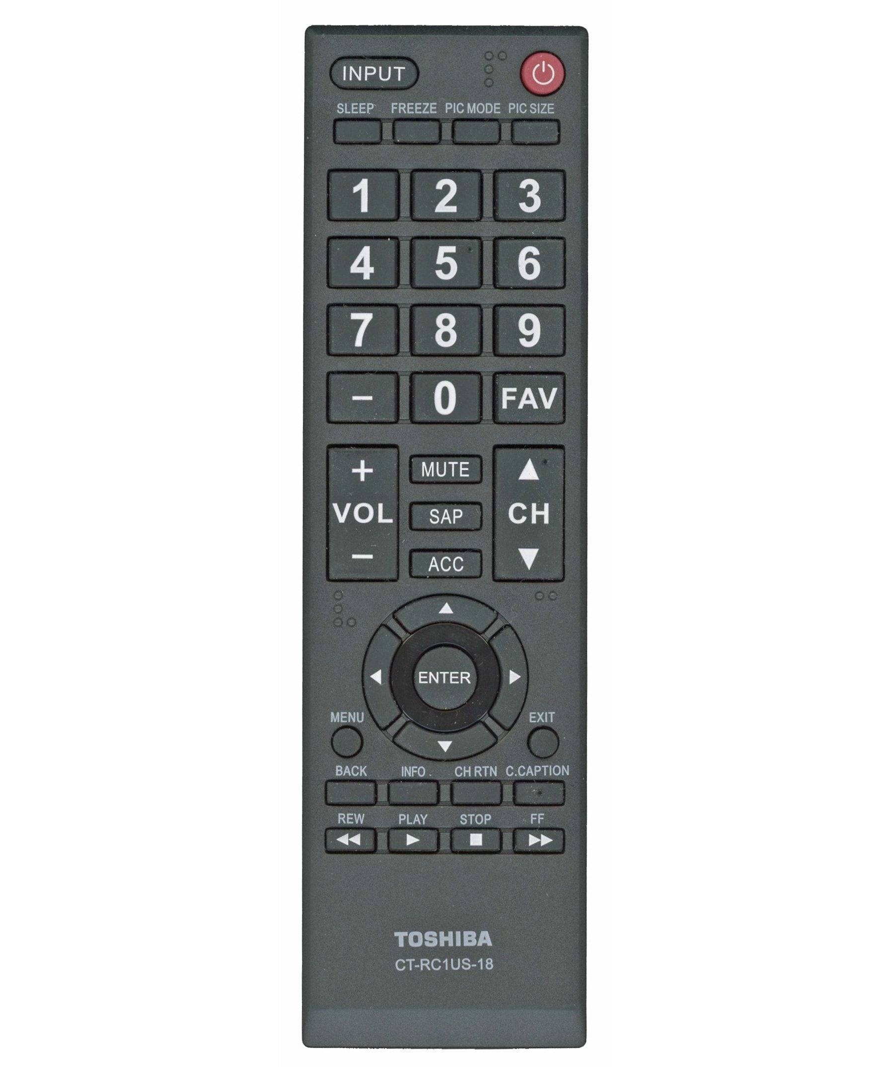 Toshiba CTRC1US18 TV Remote Control