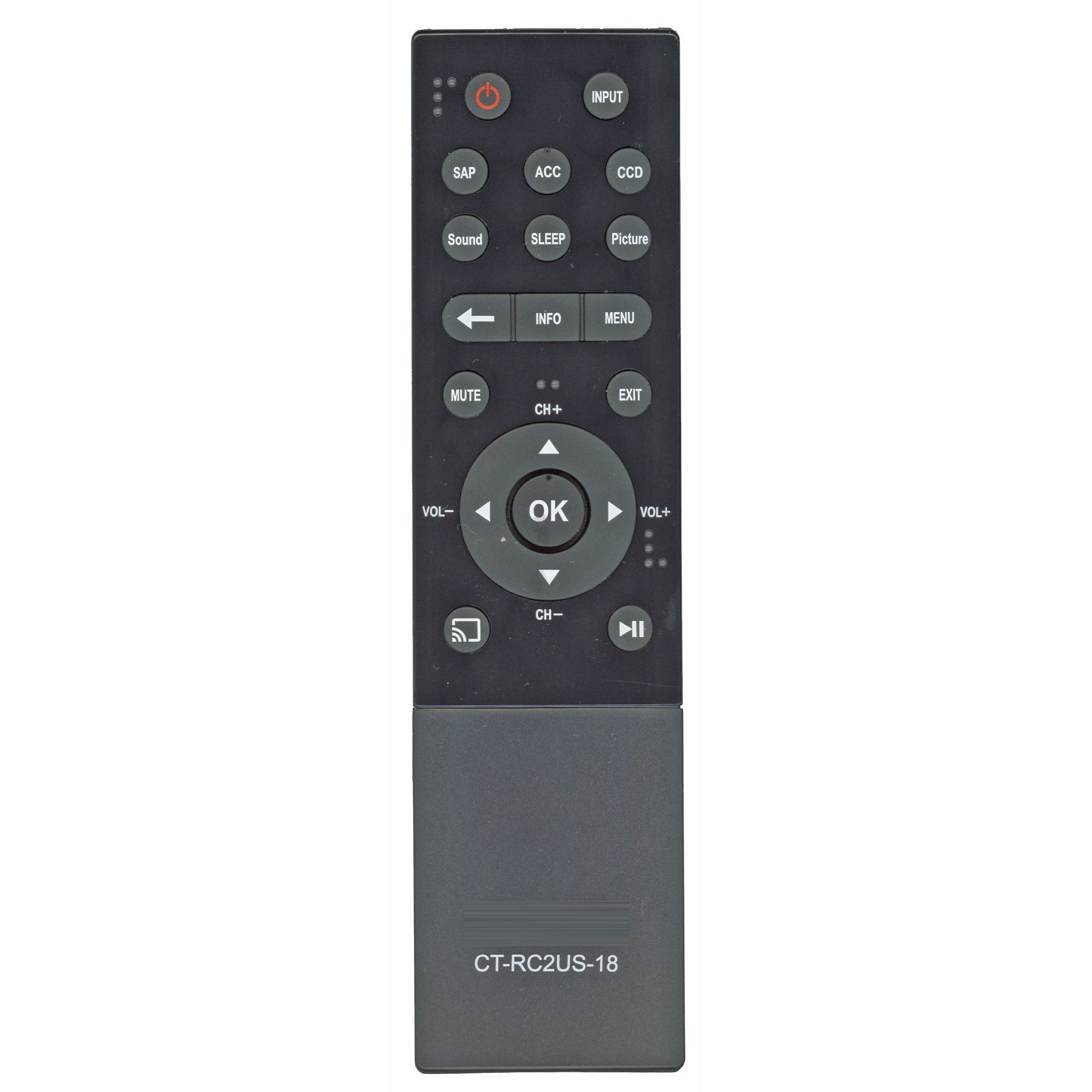 Toshiba CT-RC2US-18 CHROMECAST TV Remote Control - PK11V02360I