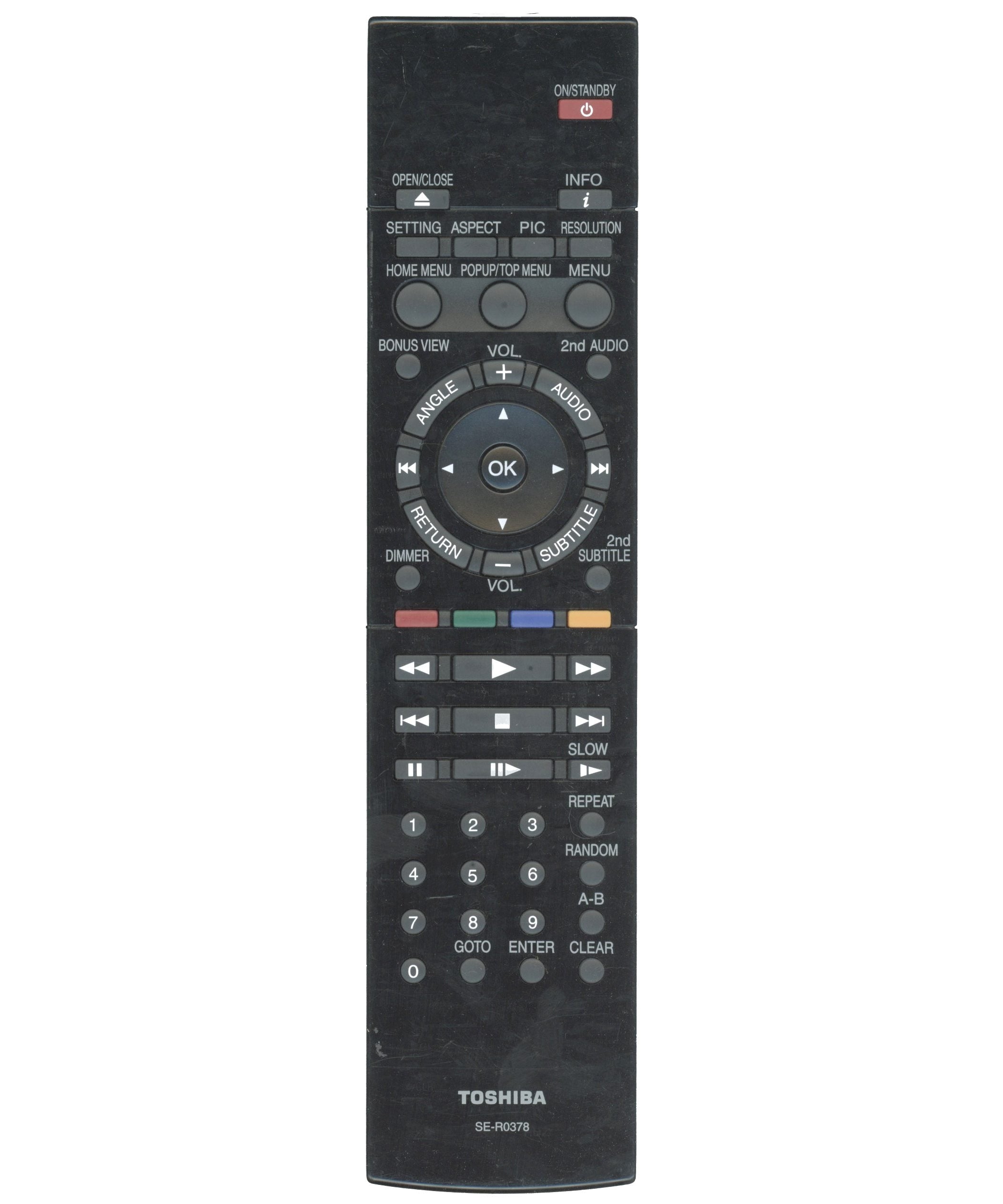 Toshiba SER0378 Blu-ray Remote Control - AH700767 SE-R0378