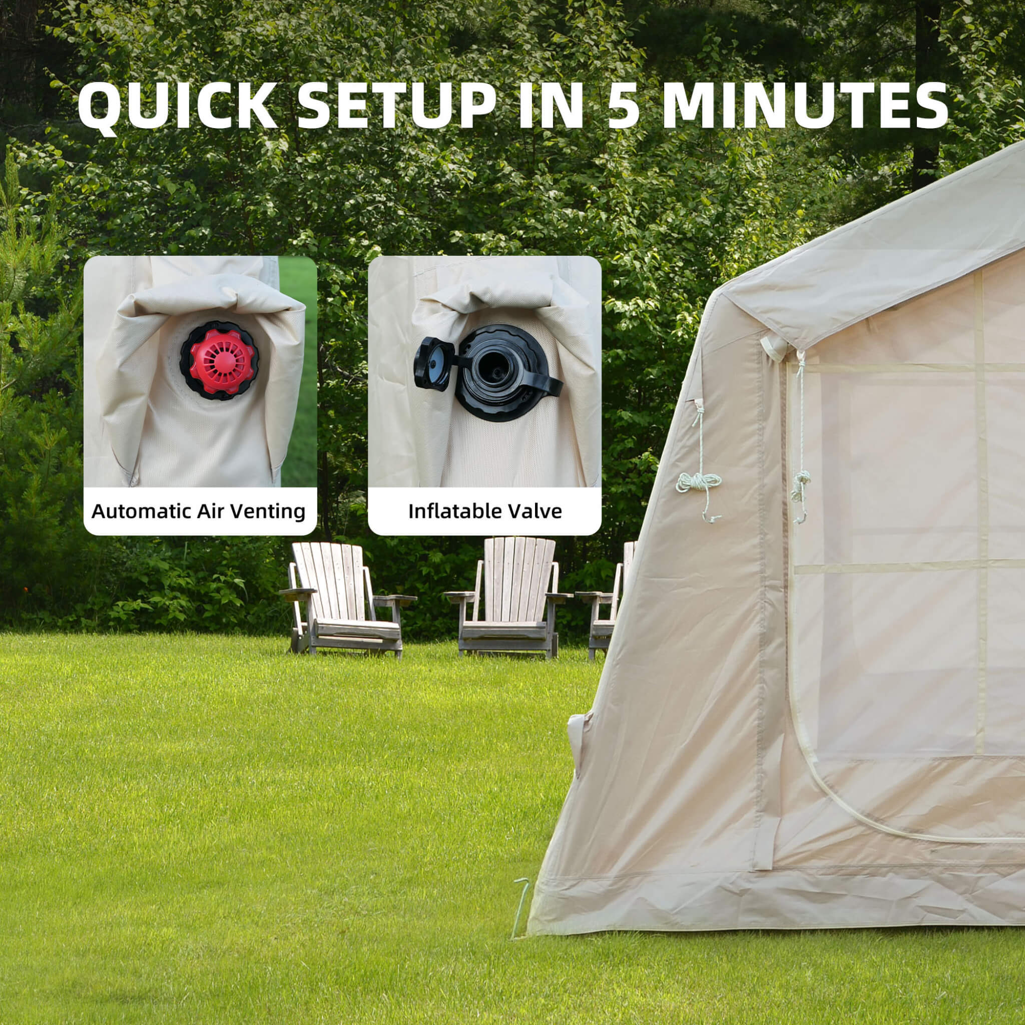 Trailora 4-Season Outdoor Inflatable Blow Up Camping Tent With Air Pump [4-6 People] (SAK46821)