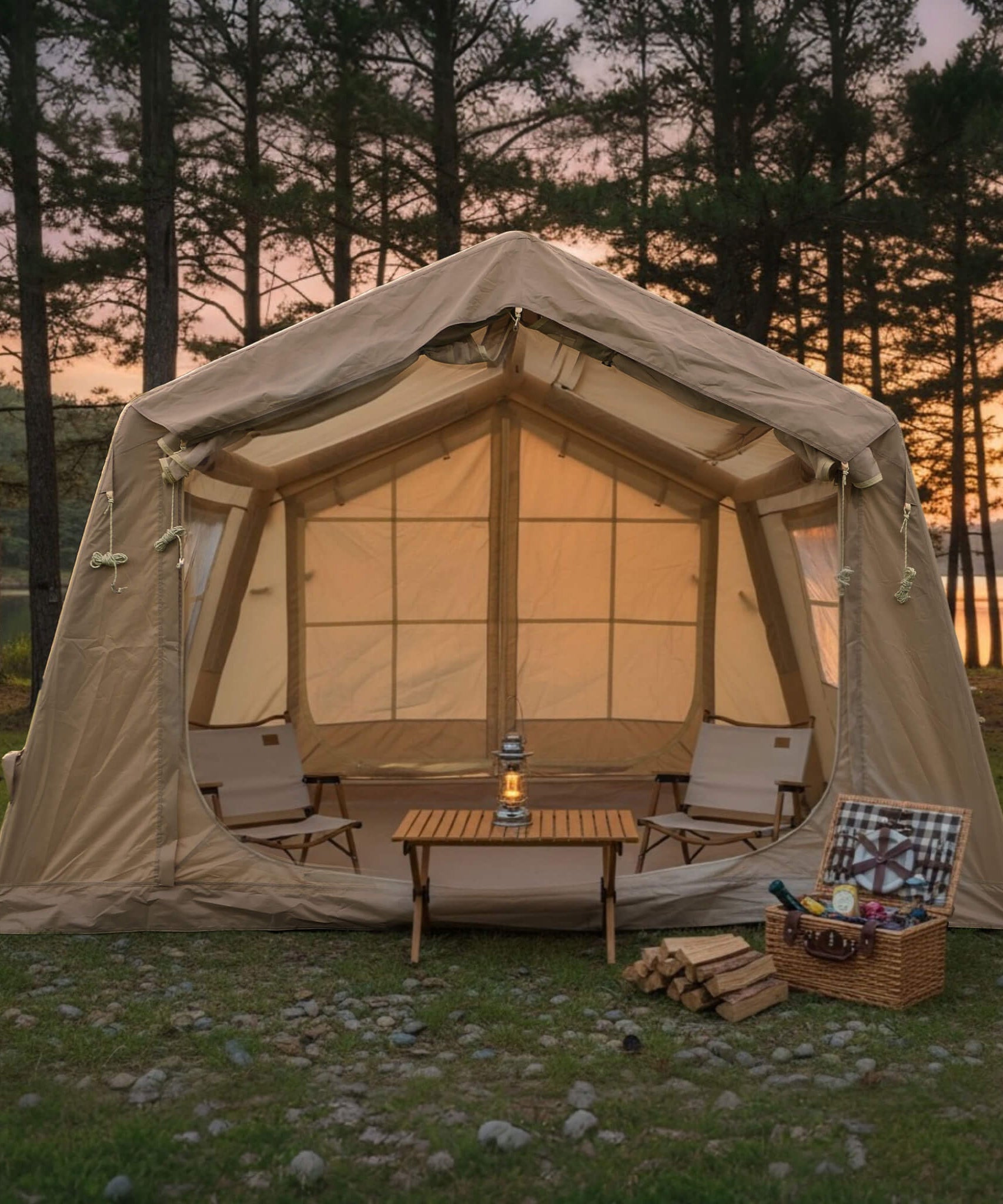 Trailora 4-Season Outdoor Inflatable Blow Up Camping Tent With Air Pump [4-6 People] (SAK46821)