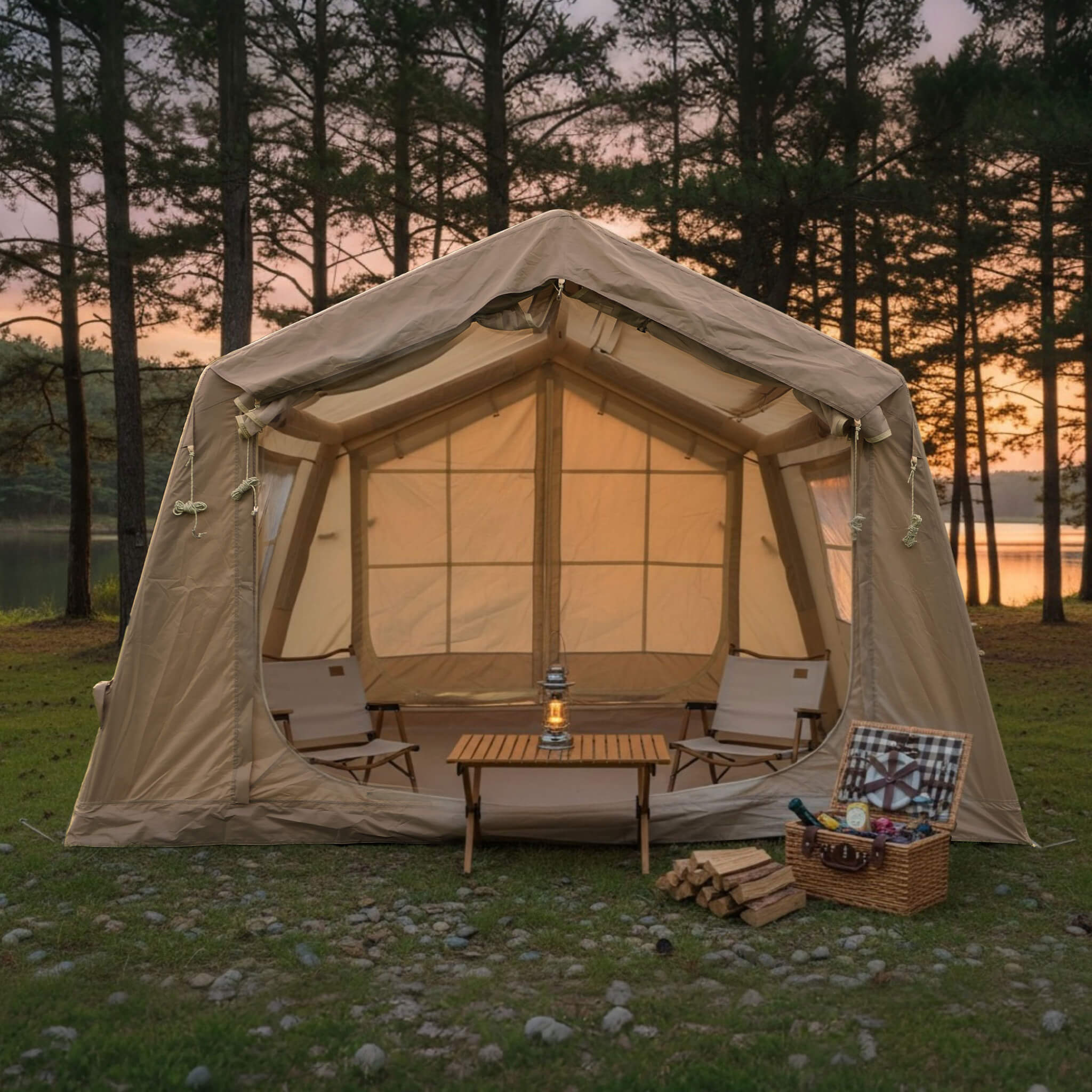 Trailora 4-Season Outdoor Inflatable Blow Up Camping Tent With Air Pump [4-6 People] (SAK46821)