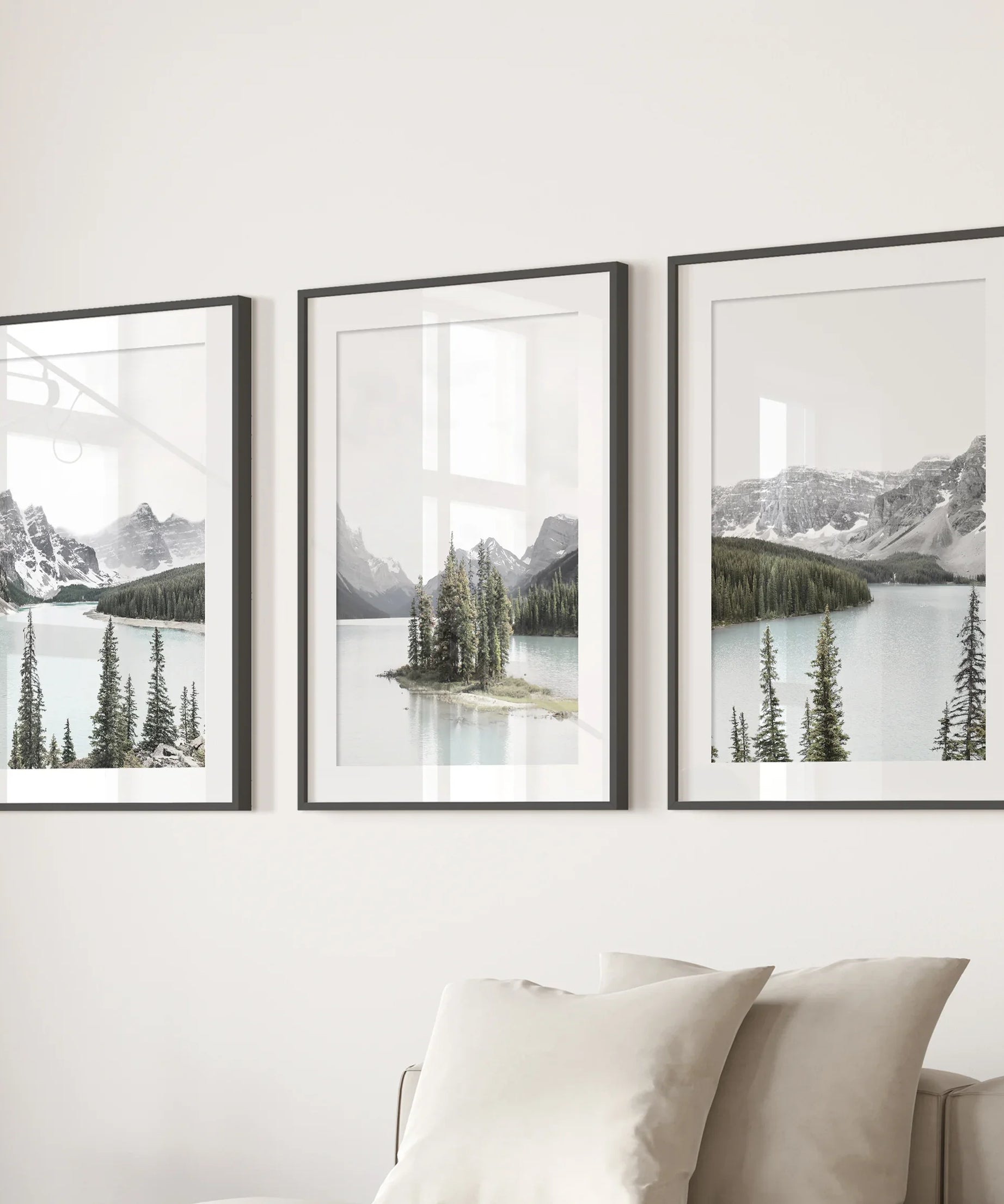 Canada Mountain Lake Poster. 3 Piece Nature Wall Art