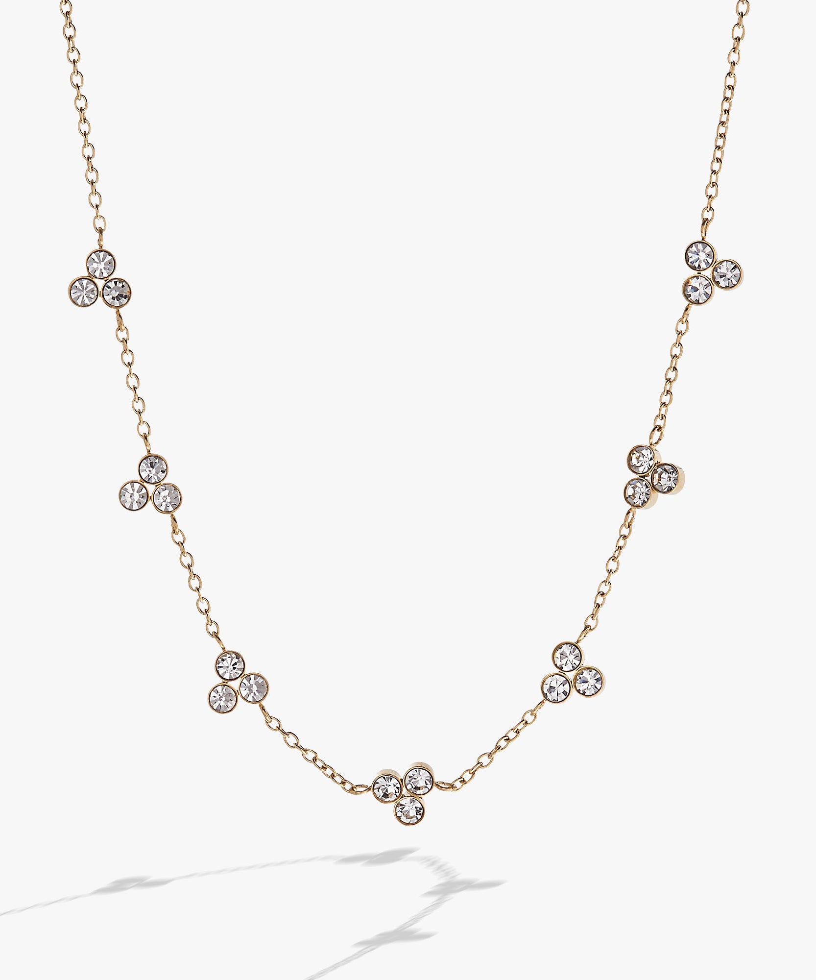 Triple Stone Crystal Inline Necklace