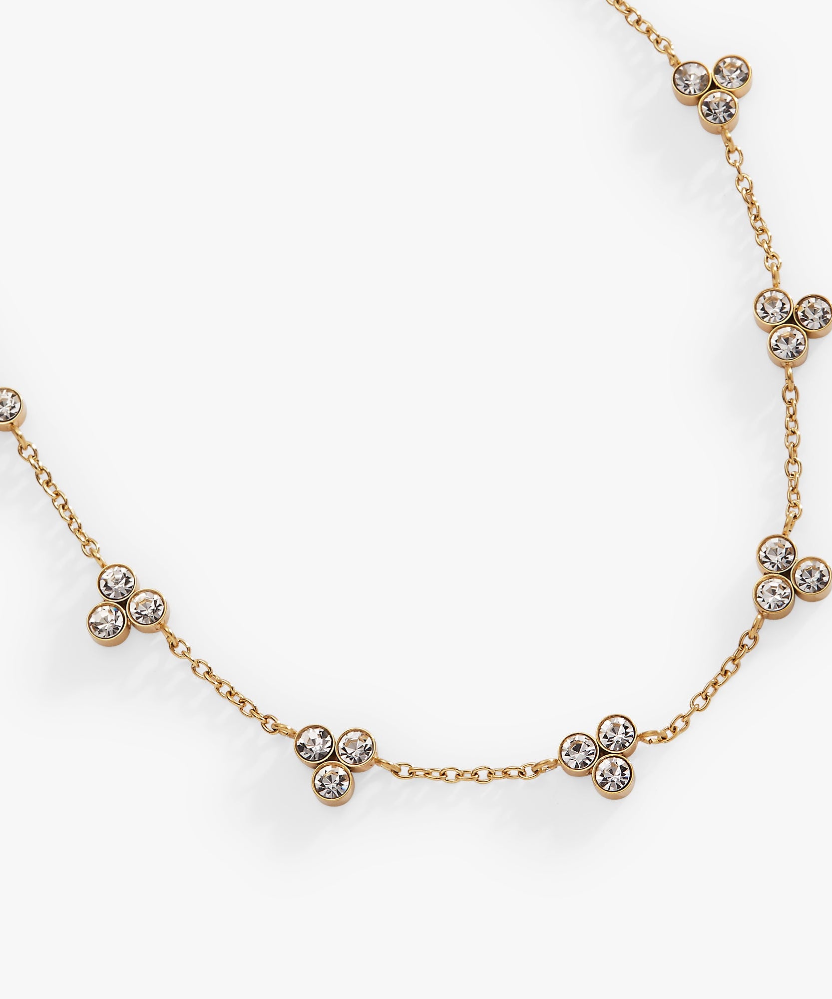 Triple Stone Crystal Inline Necklace
