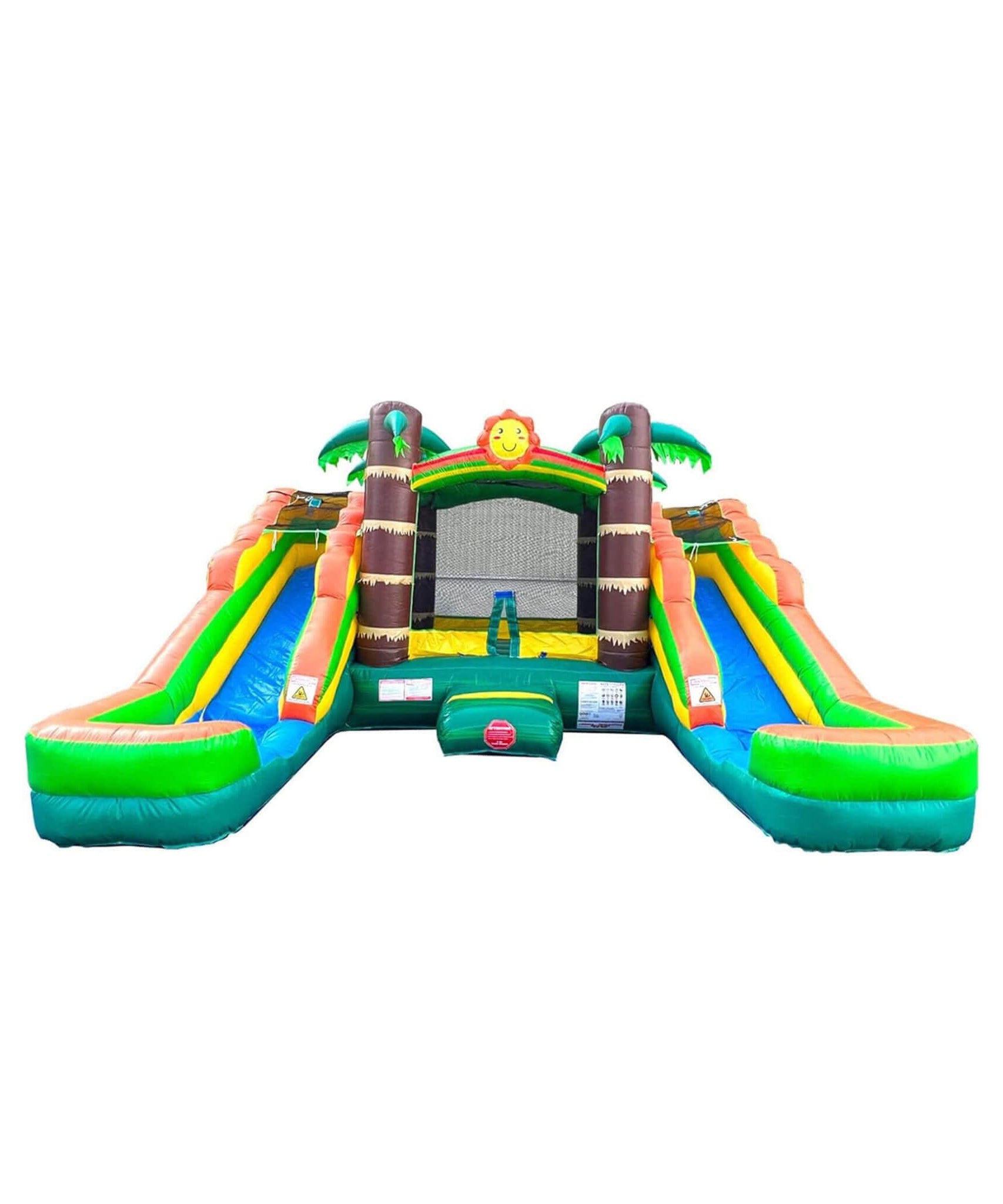 16FT Tropical Bounce House Combo With Double Water Slides (SAK92508)