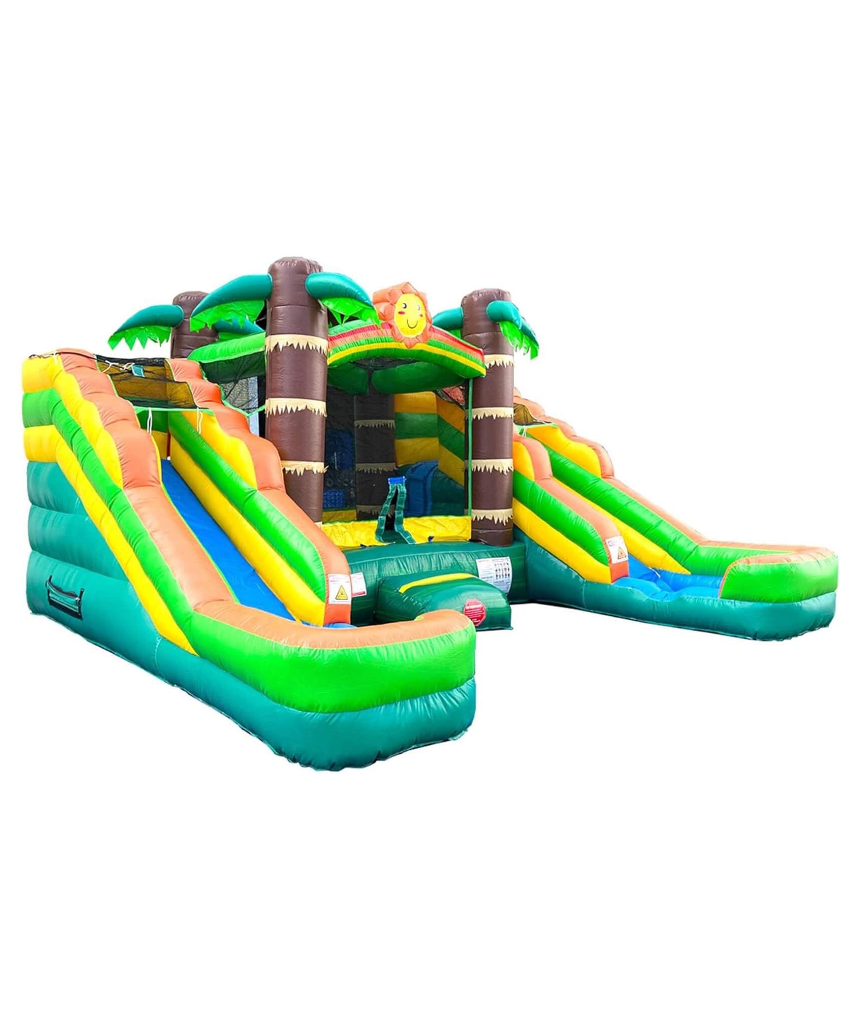 16FT Tropical Bounce House Combo With Double Water Slides (SAK92508)