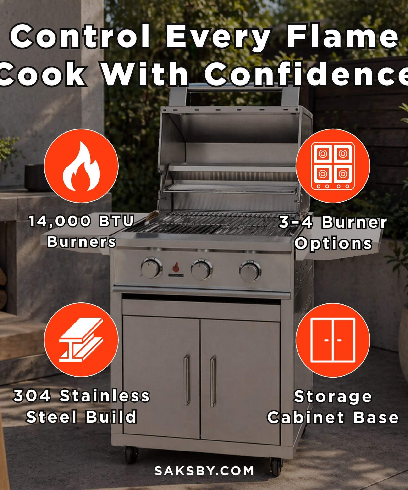 TrueFlame E-Series Stainless Steel Gas Freestanding Grill With Cart [TFE25/32] (SAK96473)