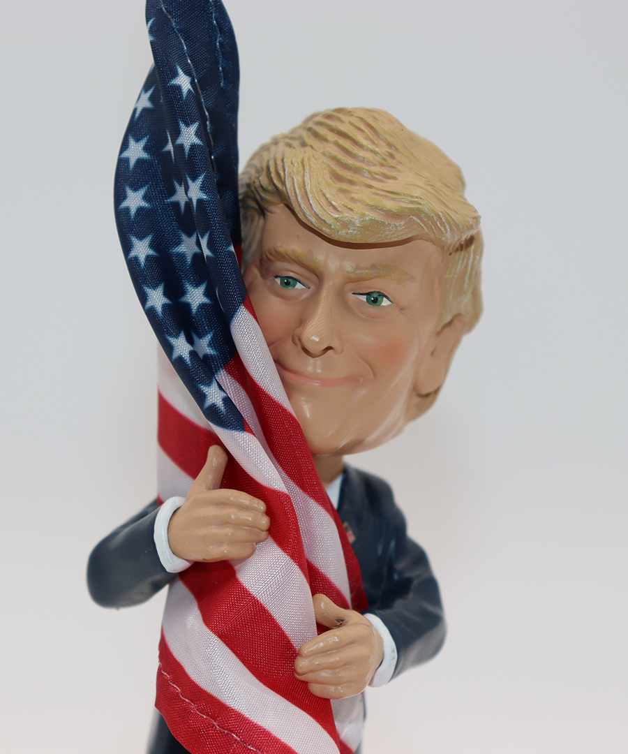 President Trump Bobblehead (Hugging the American Flag)