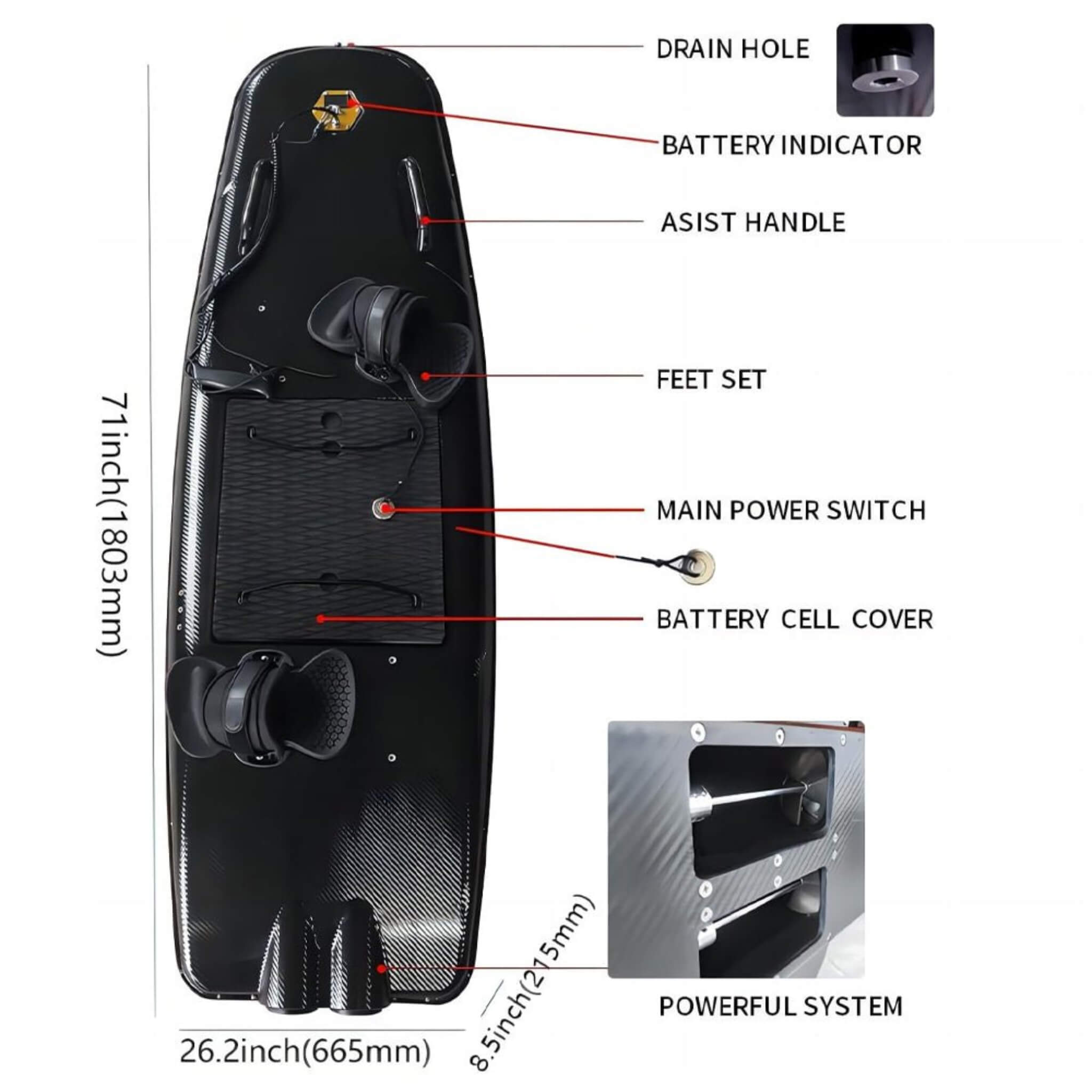 TTR High-Speed Electric Motorized ABS Water Jet Surfboard (SAK21463)