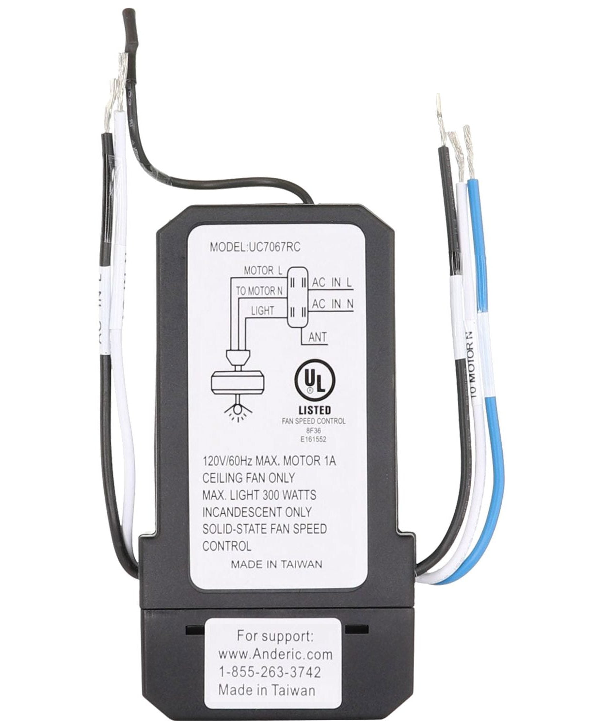 Anderic UC7067FMRX / FAN28R Replacement Ceiling Fan Receiver for Hampton Bay and Others | UC7067RC