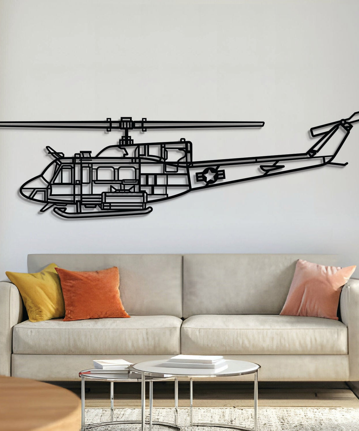 UH-1N Huey Flugzeug-Metall-Wandkunst - NCP0605