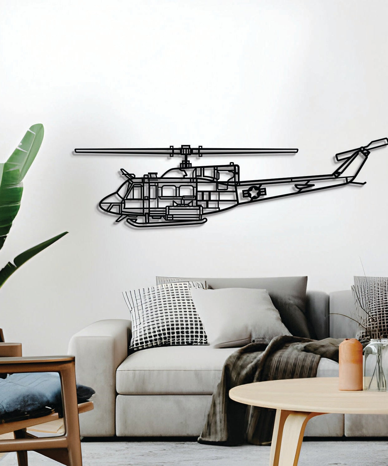 UH-1N Huey Flugzeug-Metall-Wandkunst - NCP0605