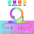 USB Coiled Cable | Double-Sleeved Mechanical Keyboard Wire | Detachable Metal Aviator