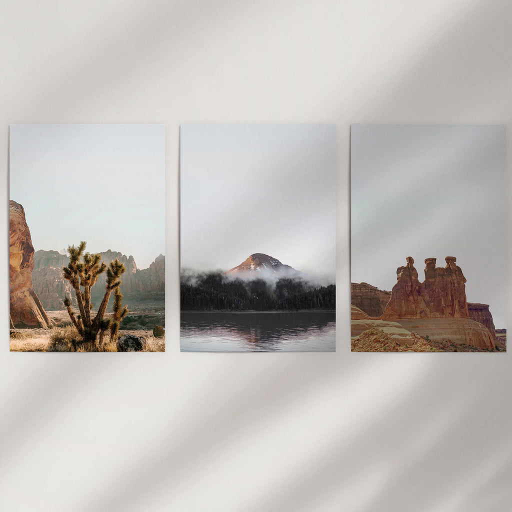 Southwest Desert Set of 3 Prints. Canyon Landscape, Red Rock