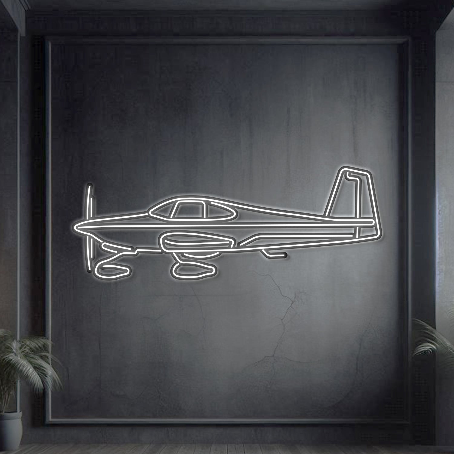 RV-10 Metall-Neonflugzeug-Wandkunst - NCN0060