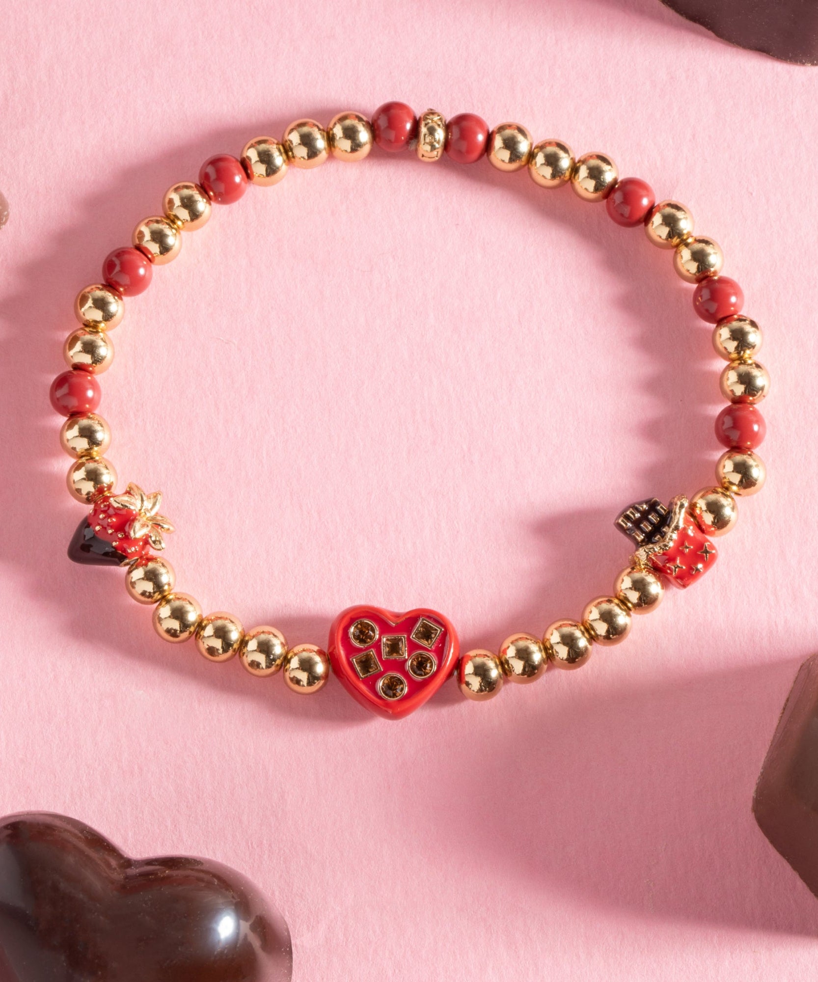 ”Chocolate Is My Love Language” Stretch Bracelet